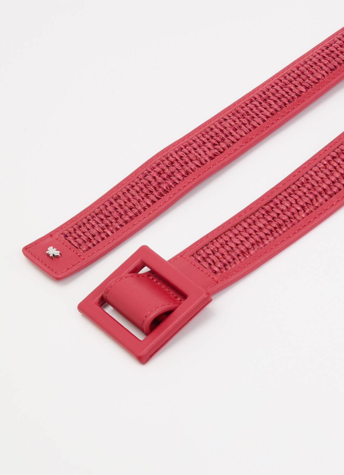 MaxMara Abocca riem met structuur - detail 2 cranberryrood