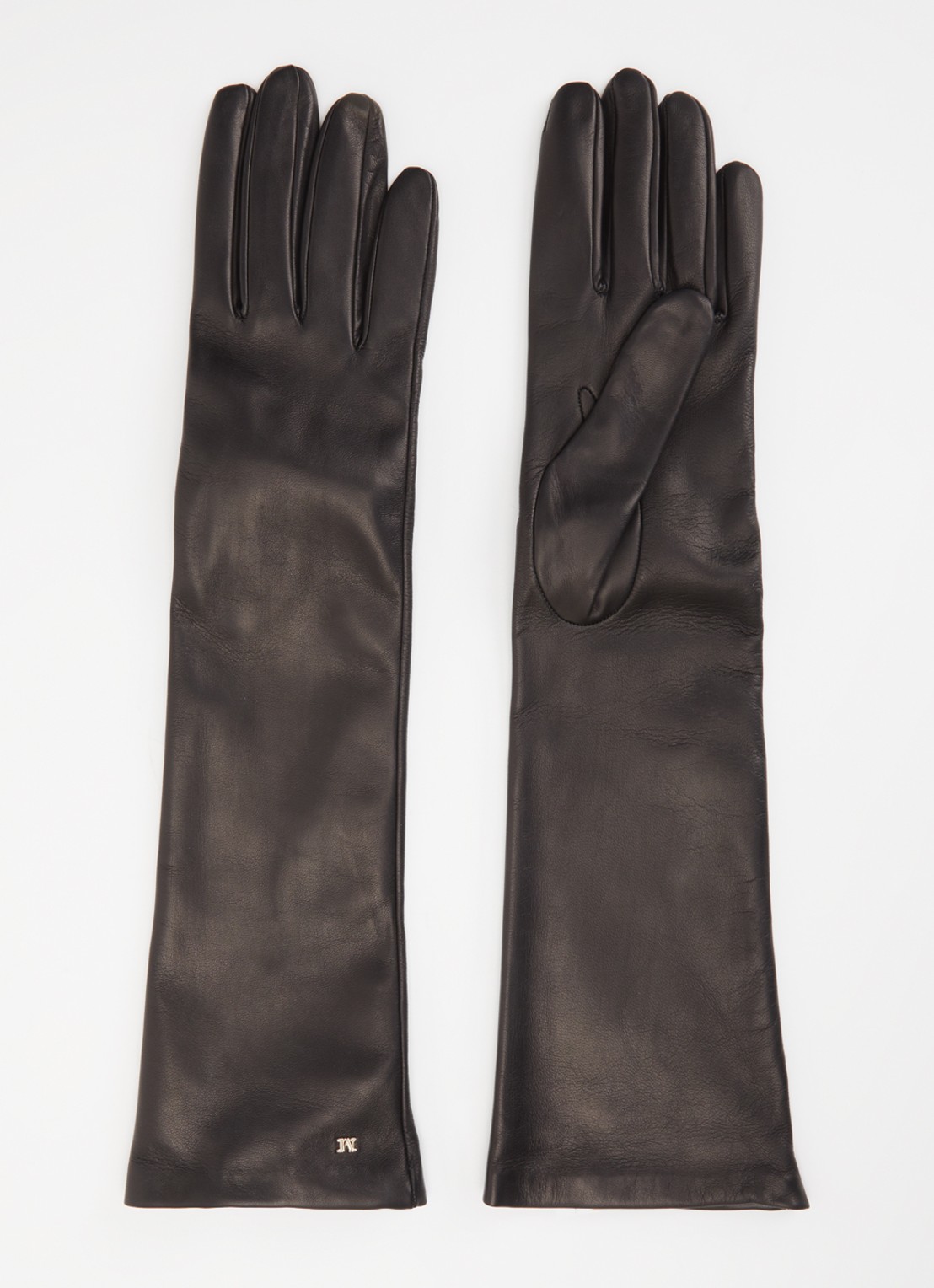 MaxMara Afidee handschoen van lamsleer - voorkant zwart