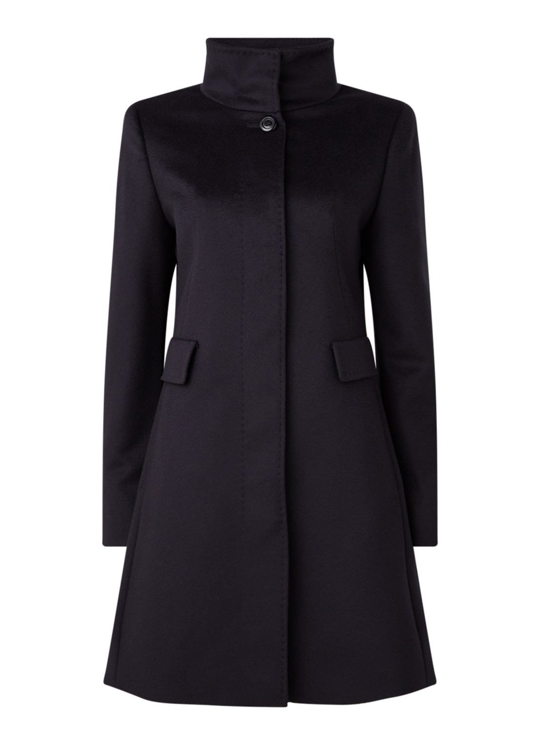 MaxMara Agnese mantel van wol met steekzakken - voorkant 2 blauw