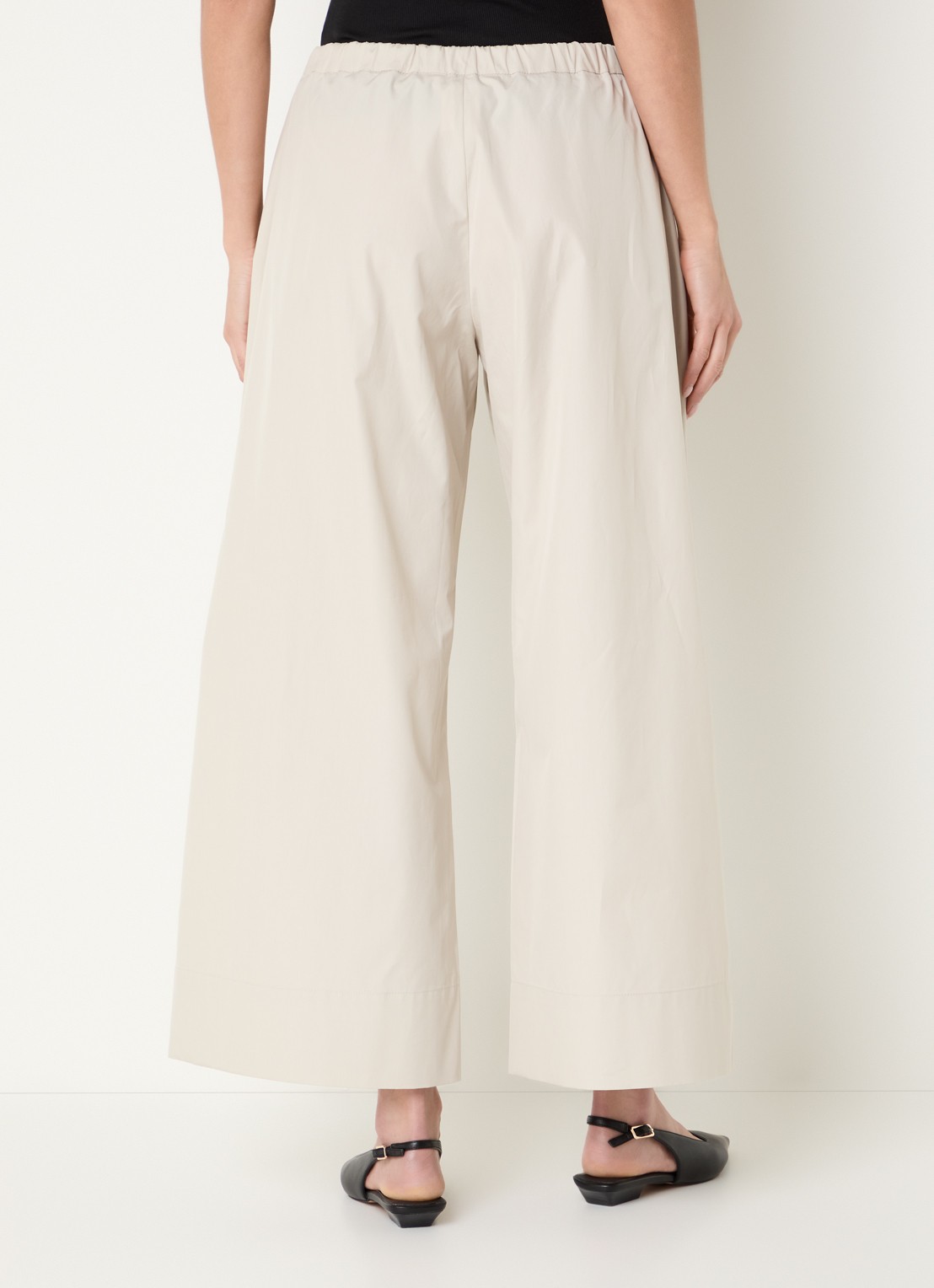 MaxMara Aureo high waist wide fit broek met strikceintuur - achterkant 4 beige
