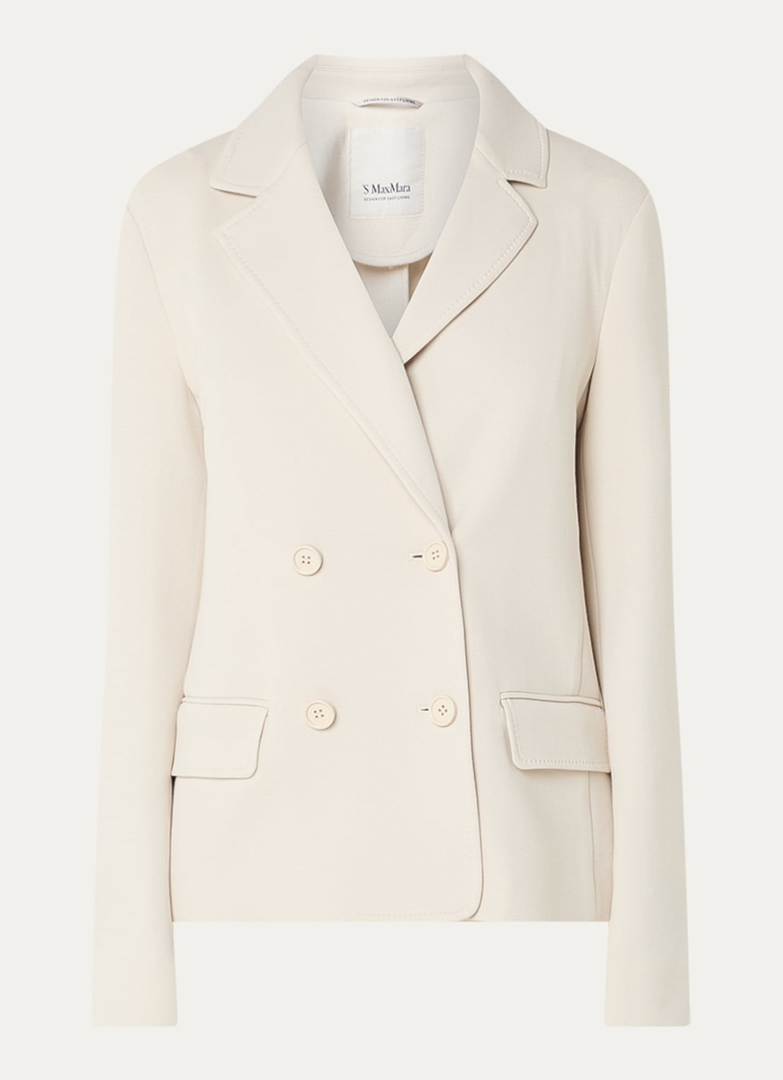 MaxMara Badia double-breasted blazer met klepzakken - voorkant 2 beige