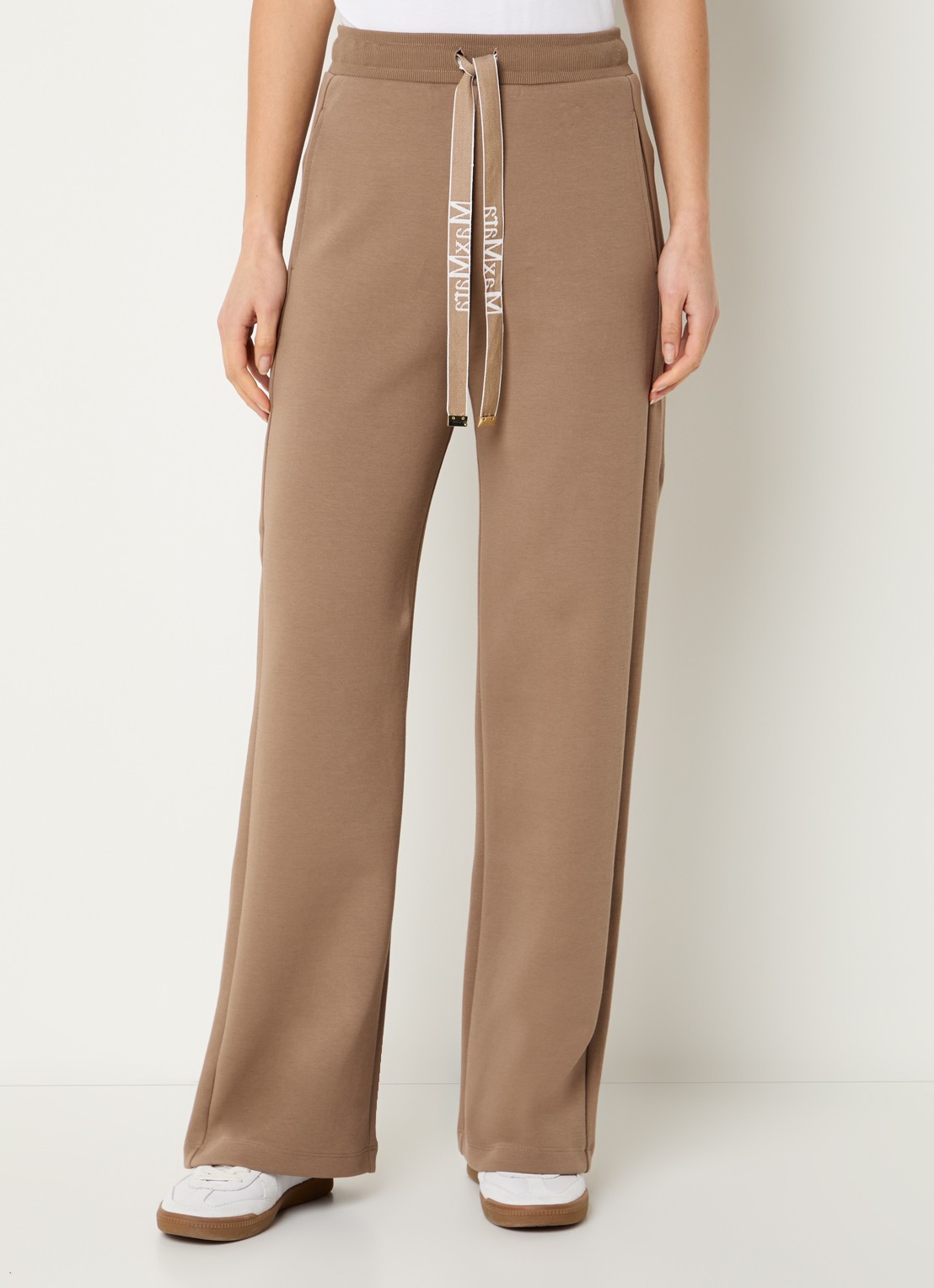 MaxMara Bali high waist straight fit broek met steekzakken - detail 4 camel