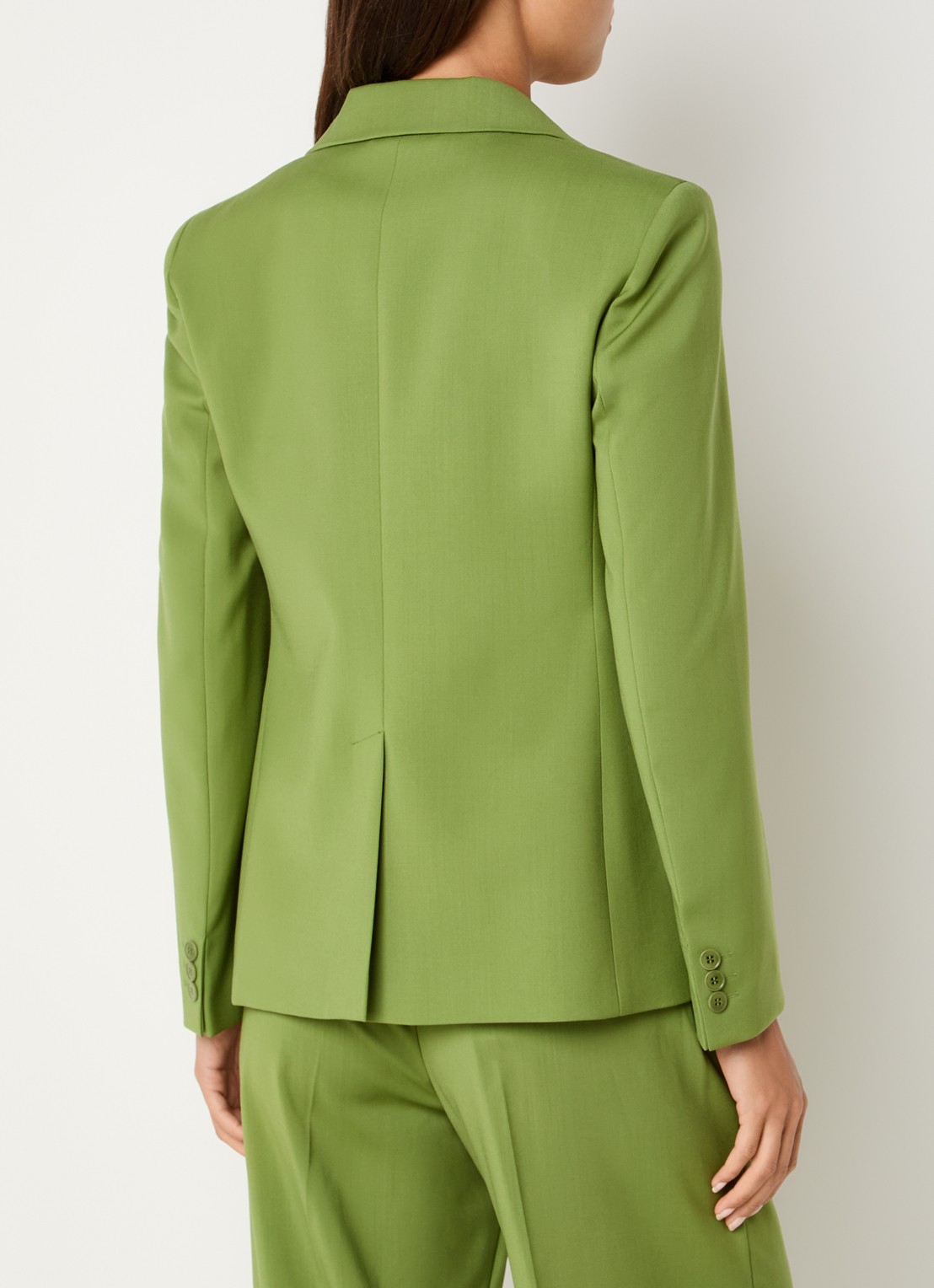 MaxMara Blazer in wolblend met klepakken - achterkant 4 groen