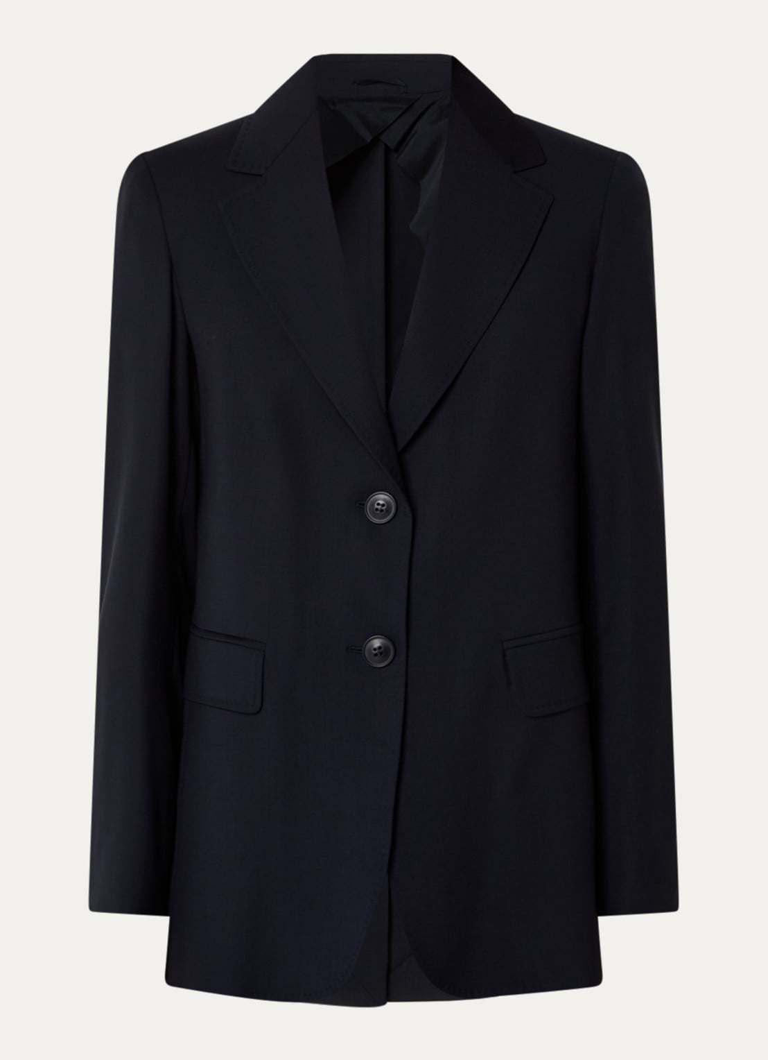 MaxMara Blazer met klepzakken - voorkant donkerblauw