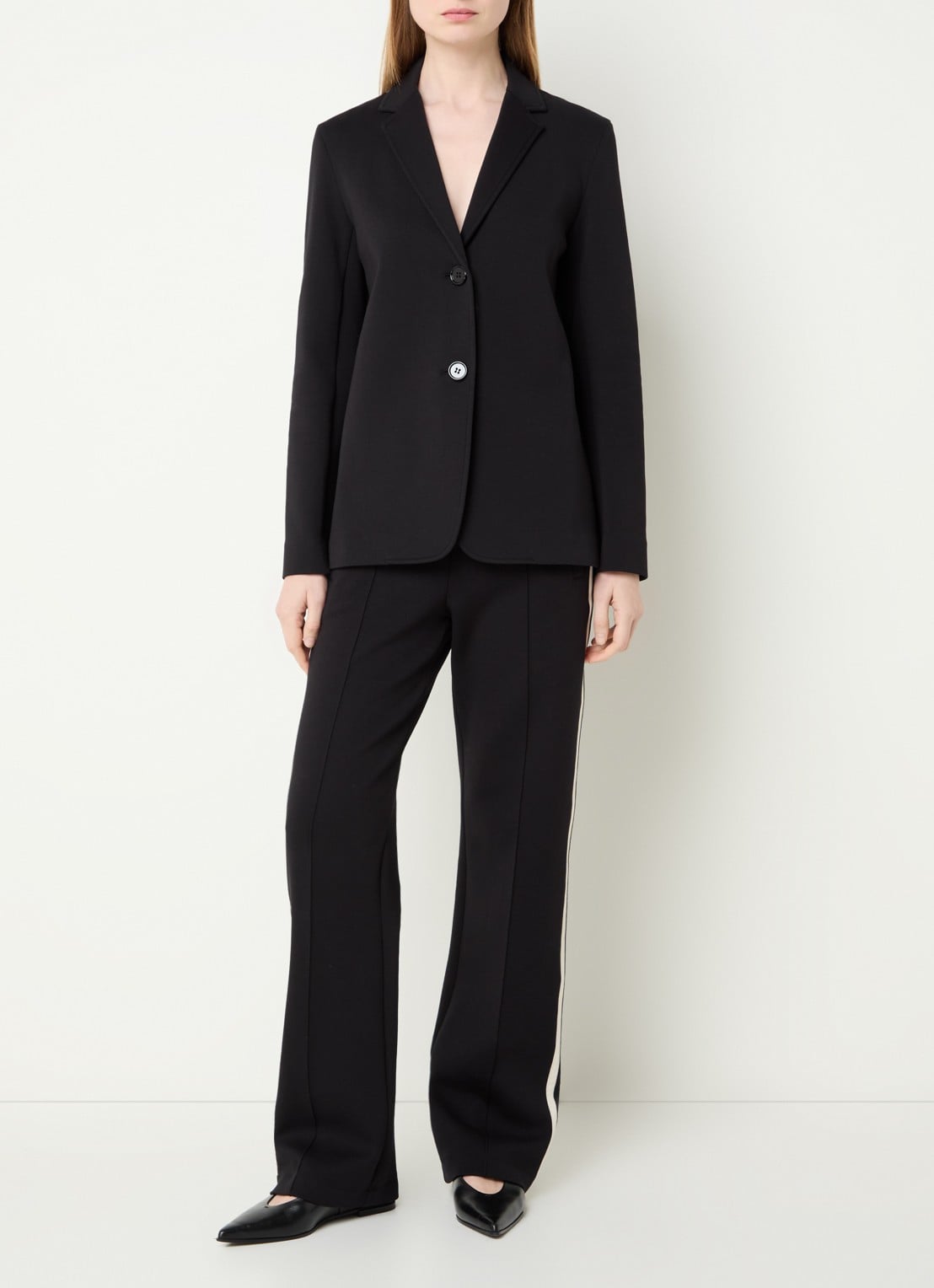 MaxMara Blazer met kraag - voorkant 3 zwart