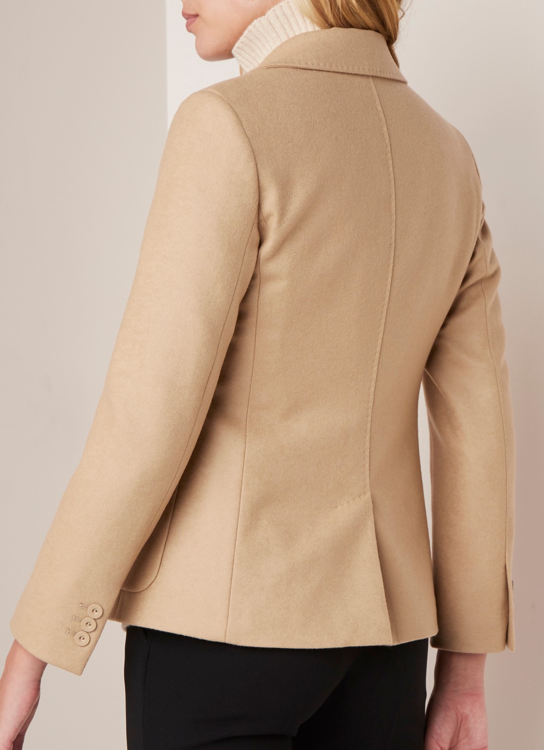 MaxMara Blazer van wol met sierstiksels - achterkant 2 camel