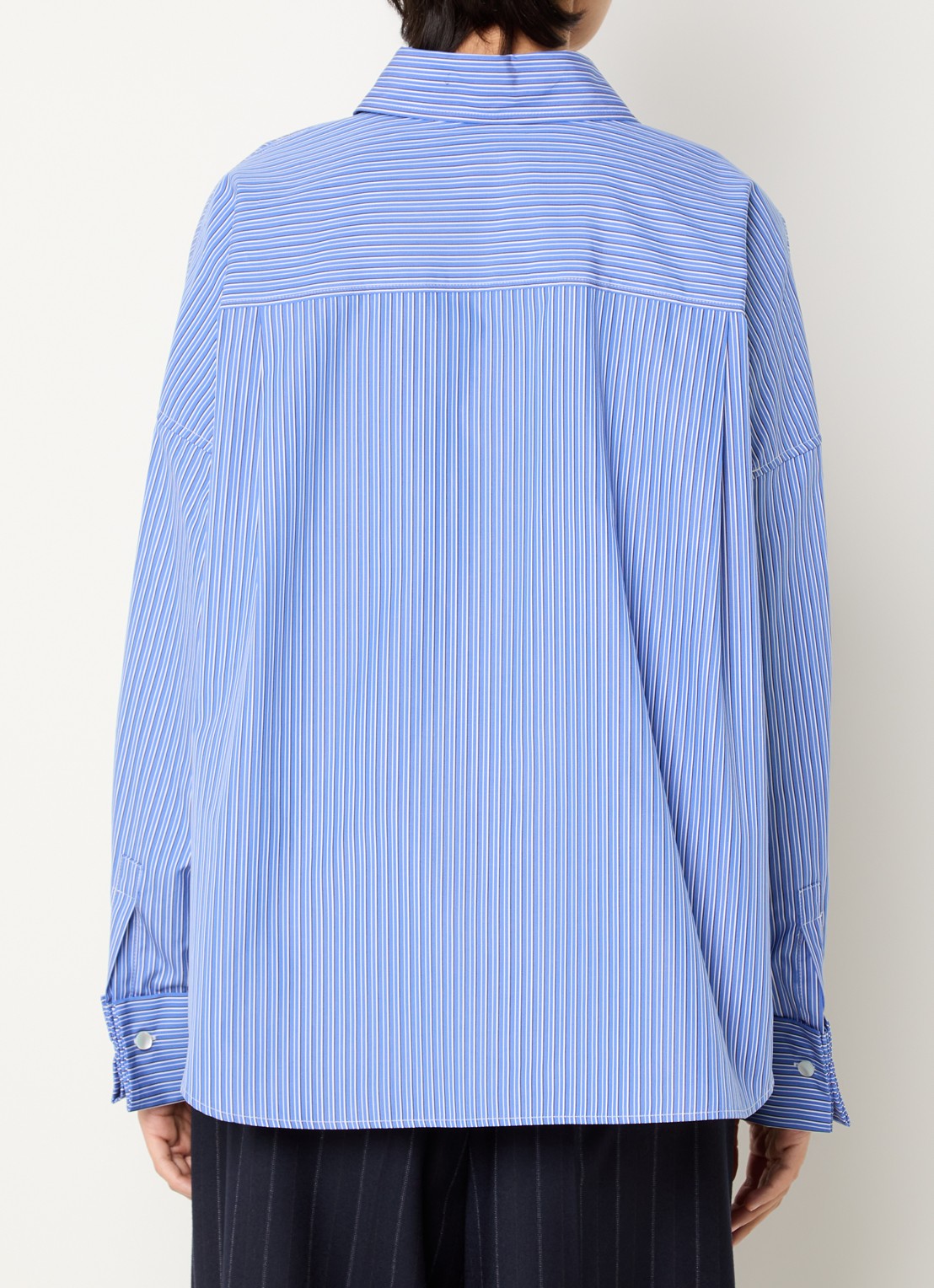 MaxMara Blouse met streepprint - achterkant 4 kobaltblauw