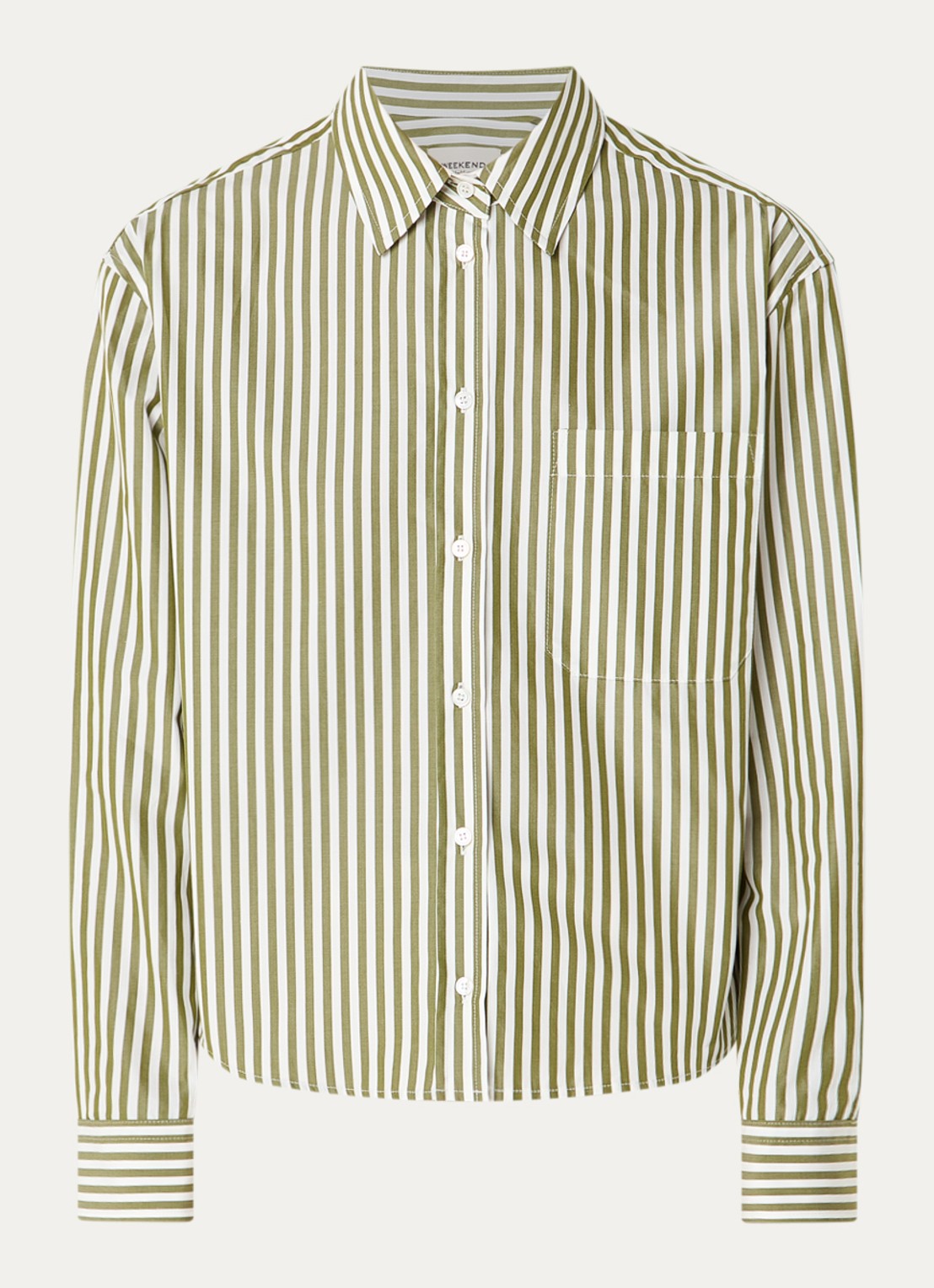 MaxMara Blouse met streepprint - voorkant 2 groen
