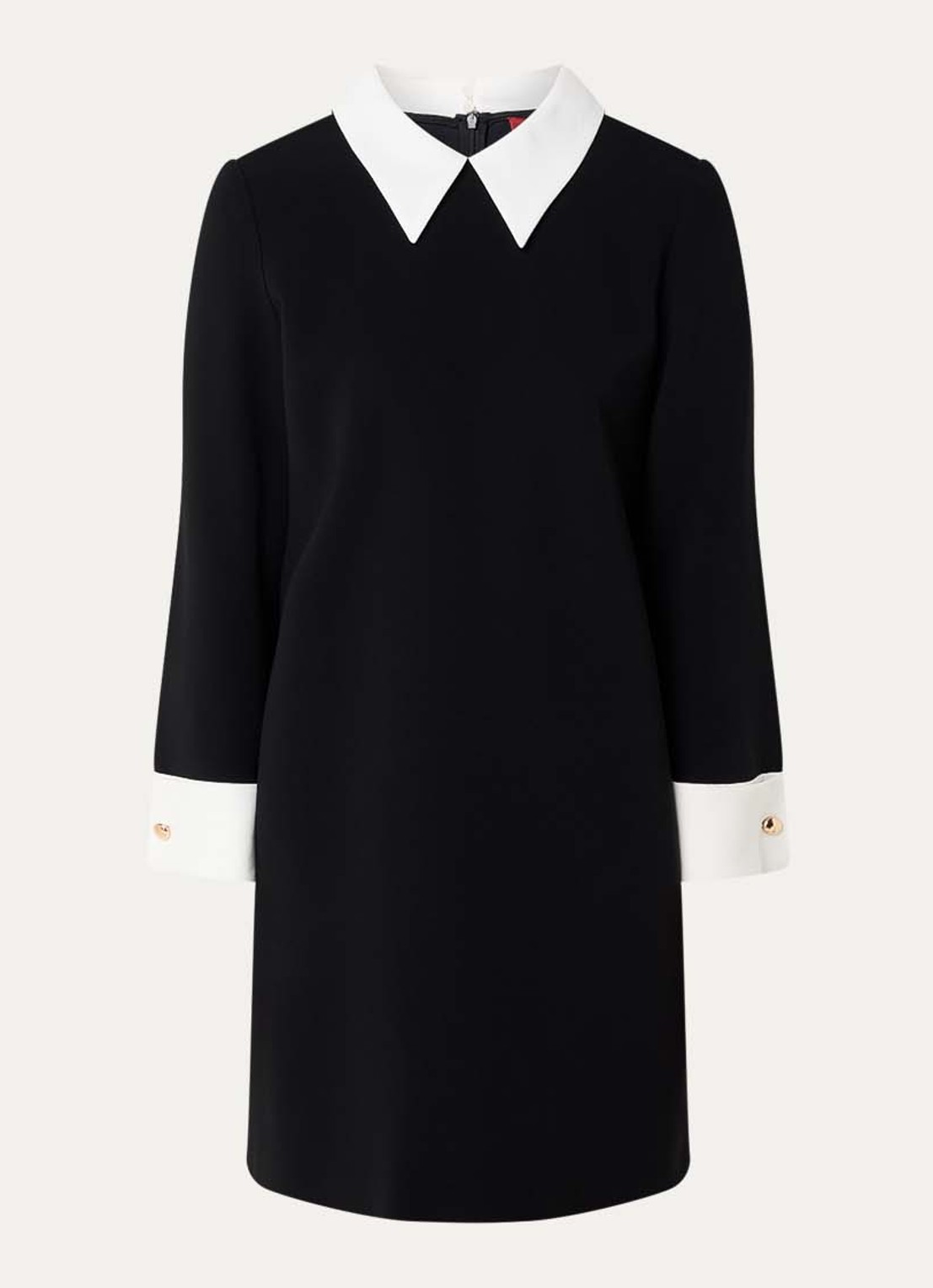 MaxMara Bravo midi jurk met kraag - voorkant 3 zwart