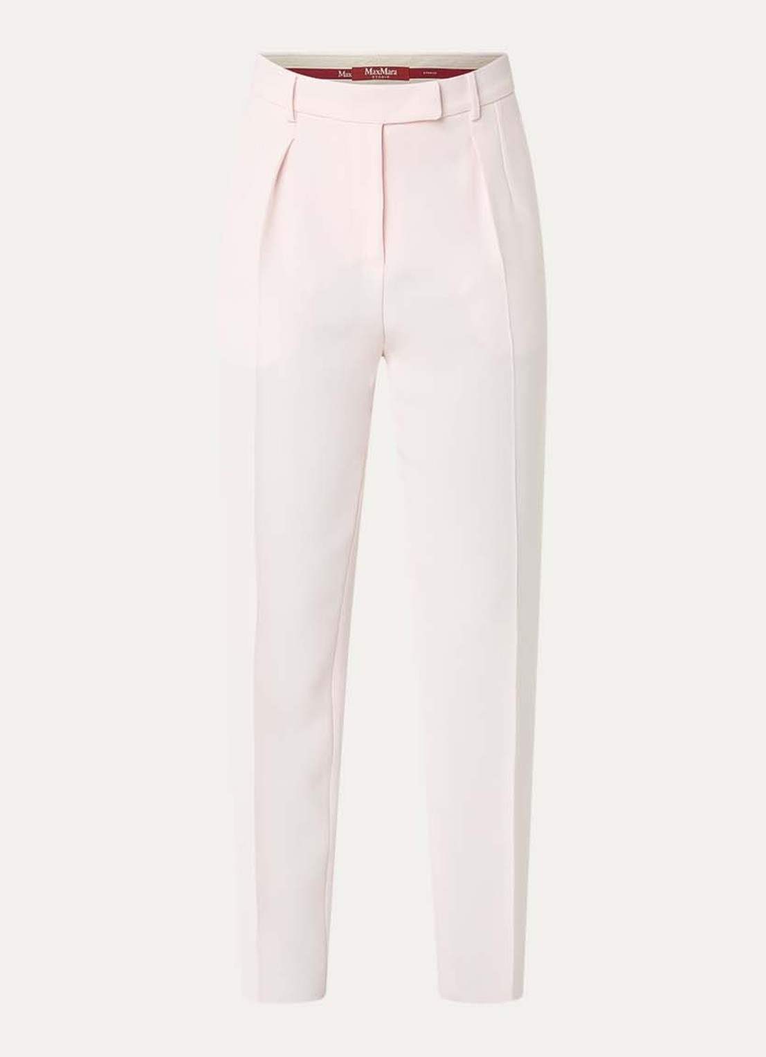 MaxMara Canditi high waist slim fit pantalon met steekzakken - voorkant 2 lichtroze