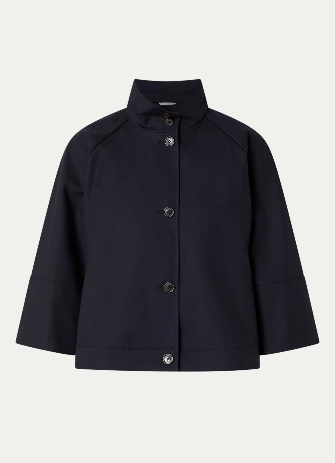 MaxMara Cape met steekzakken - voorkant 2 donkerblauw