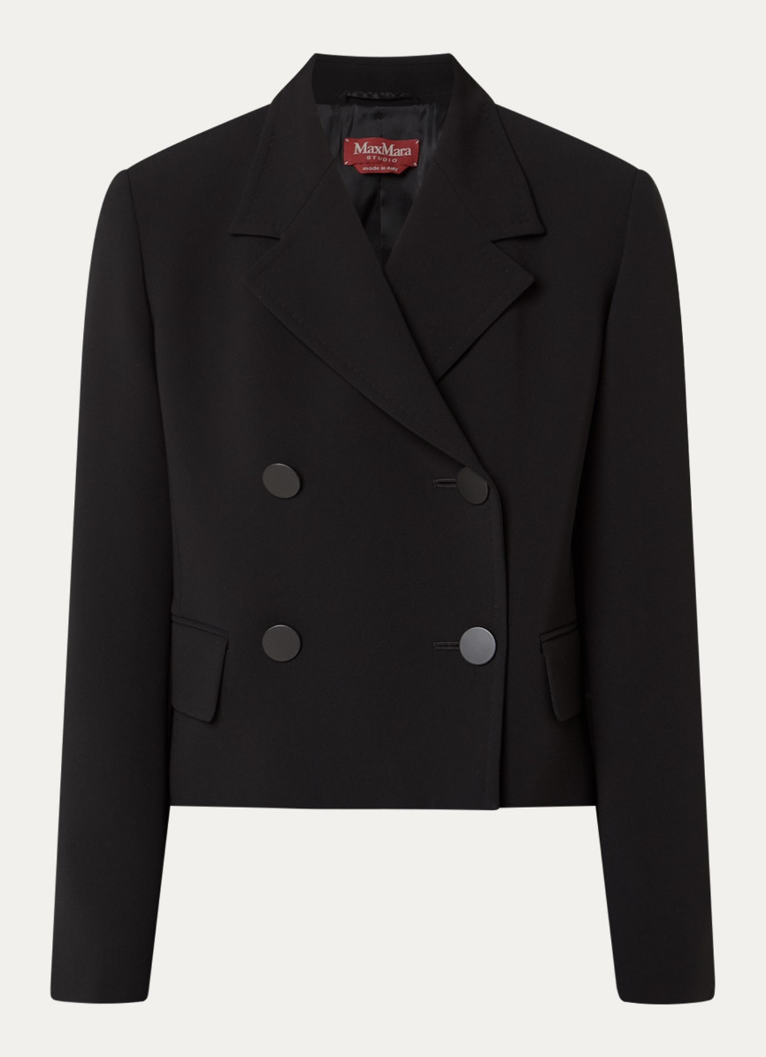 MaxMara Caprera double-breasted blazer met klepzakken - voorkant 2 zwart