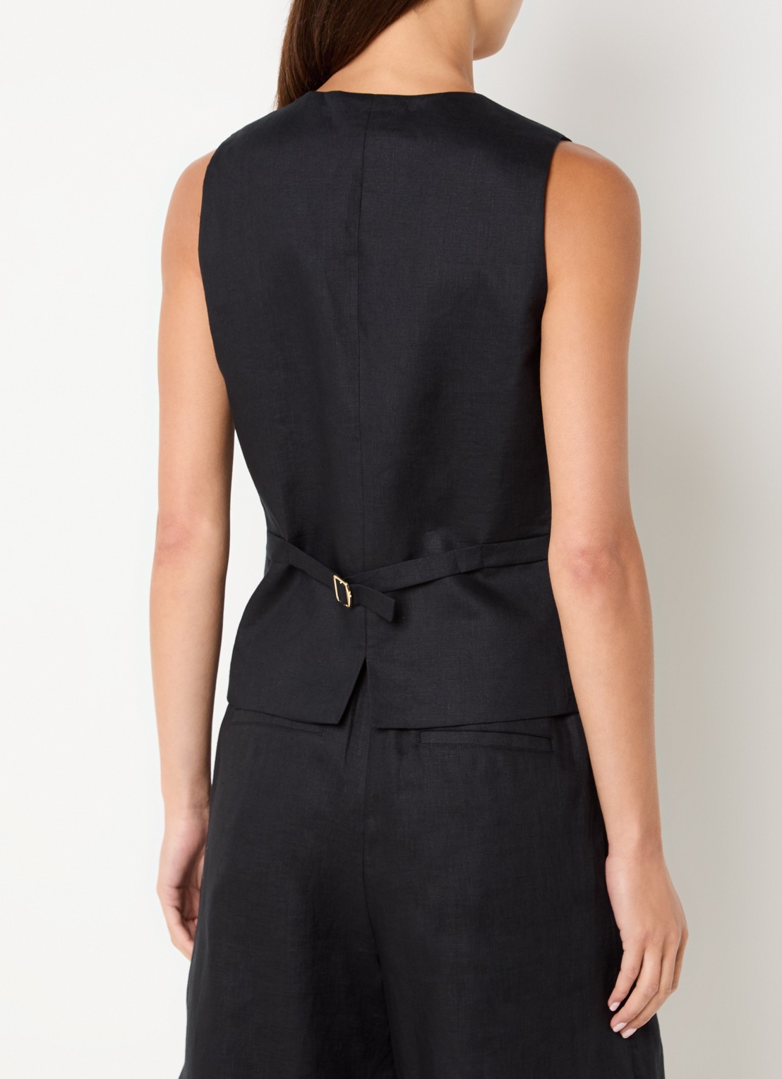 MaxMara Carnet gilet van linnen - achterkant 2 zwart