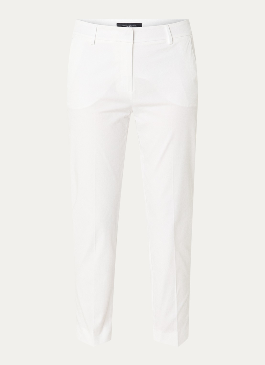 MaxMara Cecco high waist straight fit cropped pantalon met steekzakken - voorkant 2 wit
