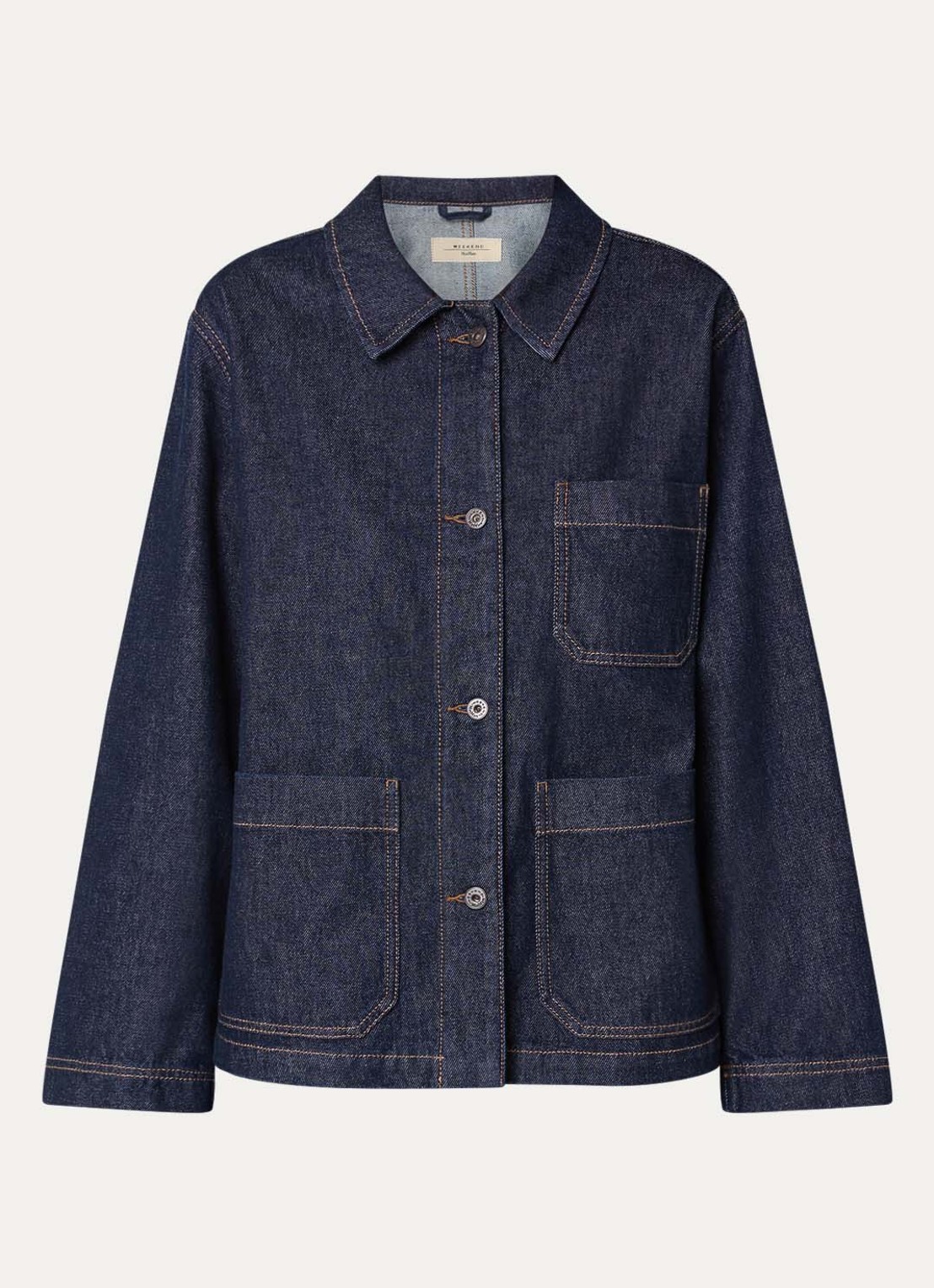 MaxMara Circoli spijkerjas met opgestikte zakken - voorkant 2 indigo