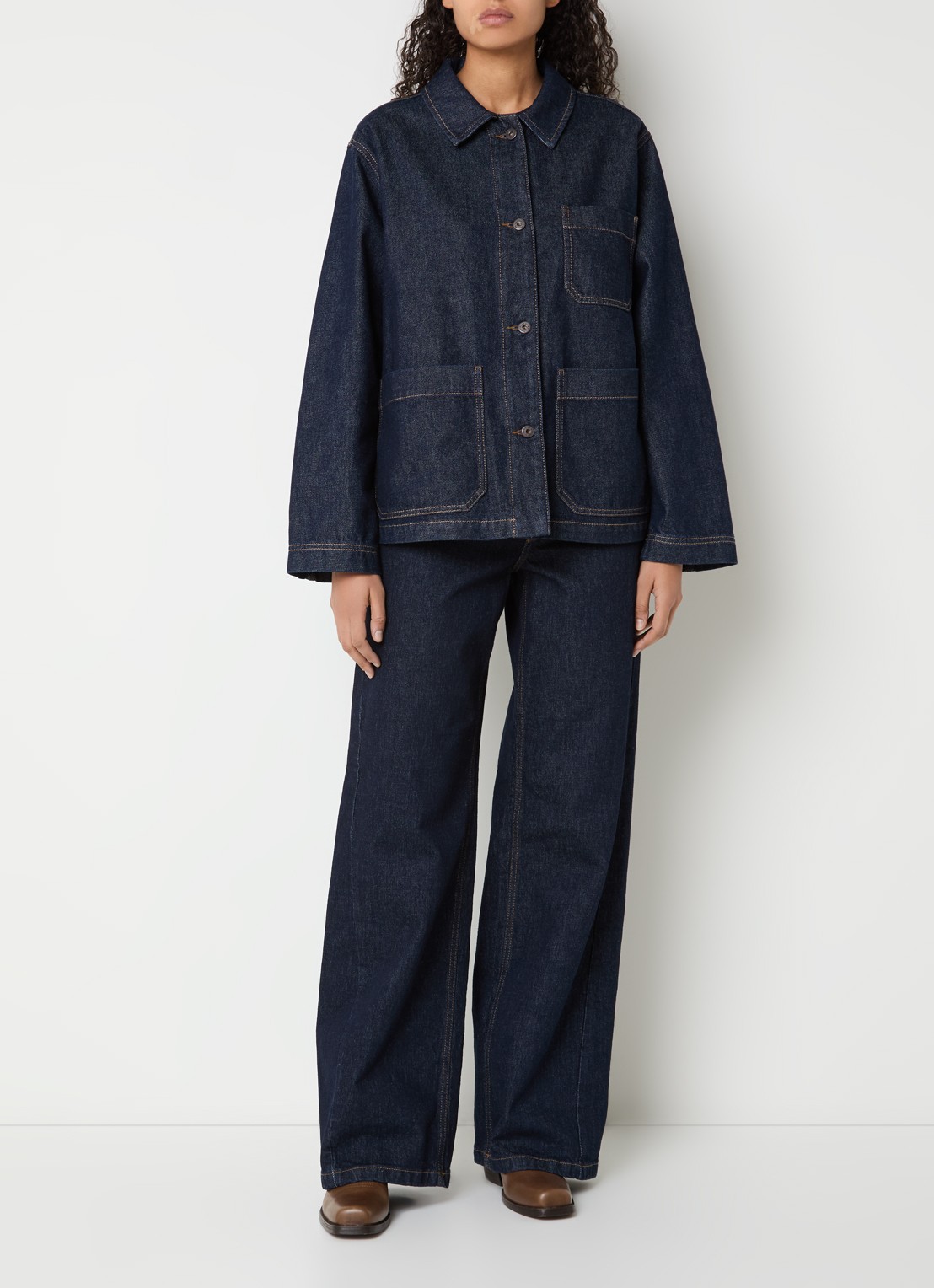 MaxMara Circoli spijkerjas met opgestikte zakken - voorkant 3 indigo