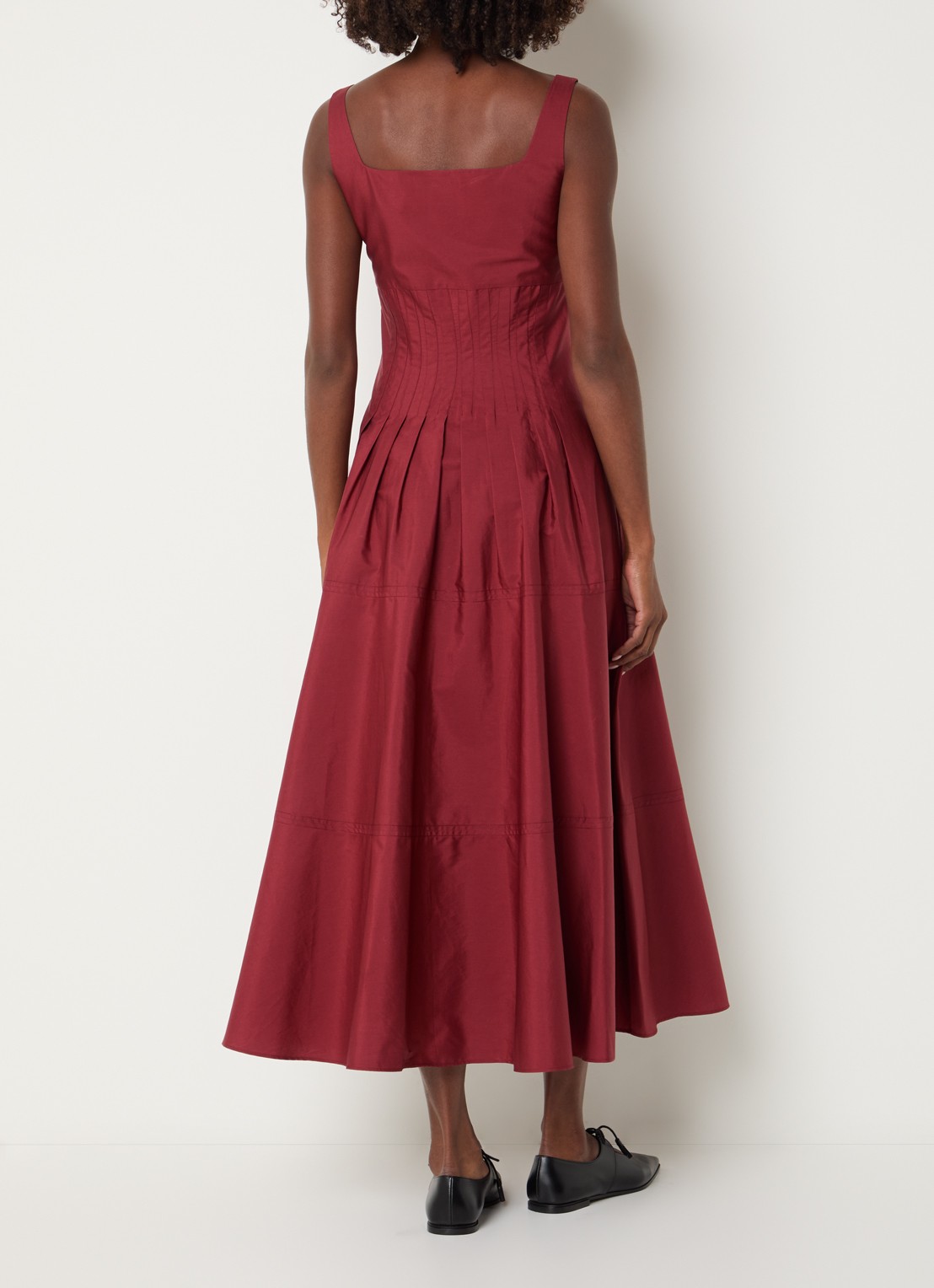 MaxMara Feltre midi jurk met steekzakken - achterkant 3 rood