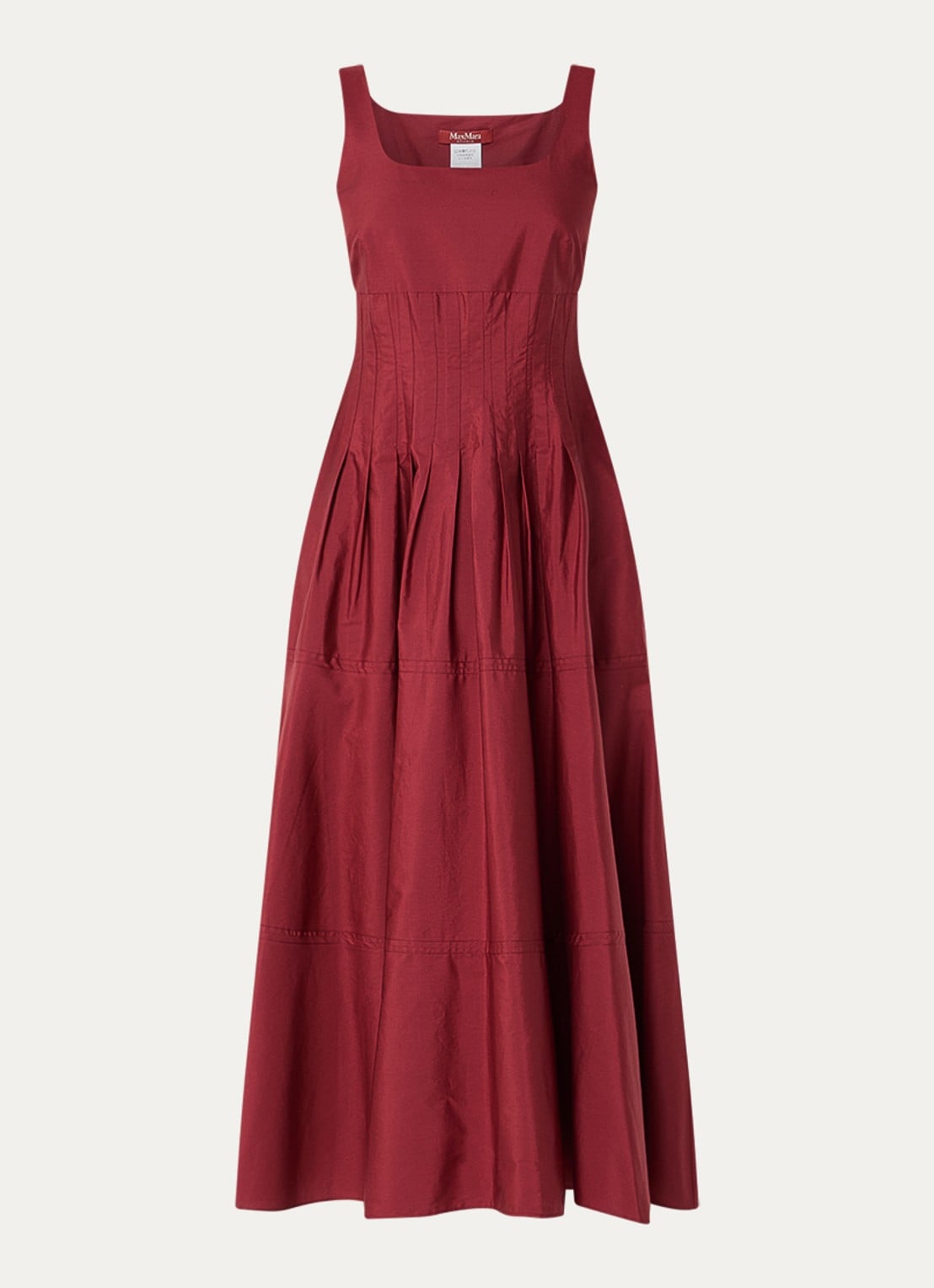 MaxMara Feltre midi jurk met steekzakken - voorkant rood