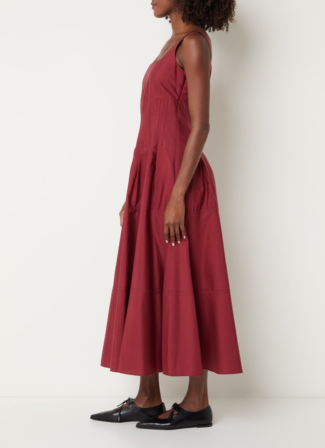 MaxMara Feltre midi jurk met steekzakken - voorkant 2 rood
