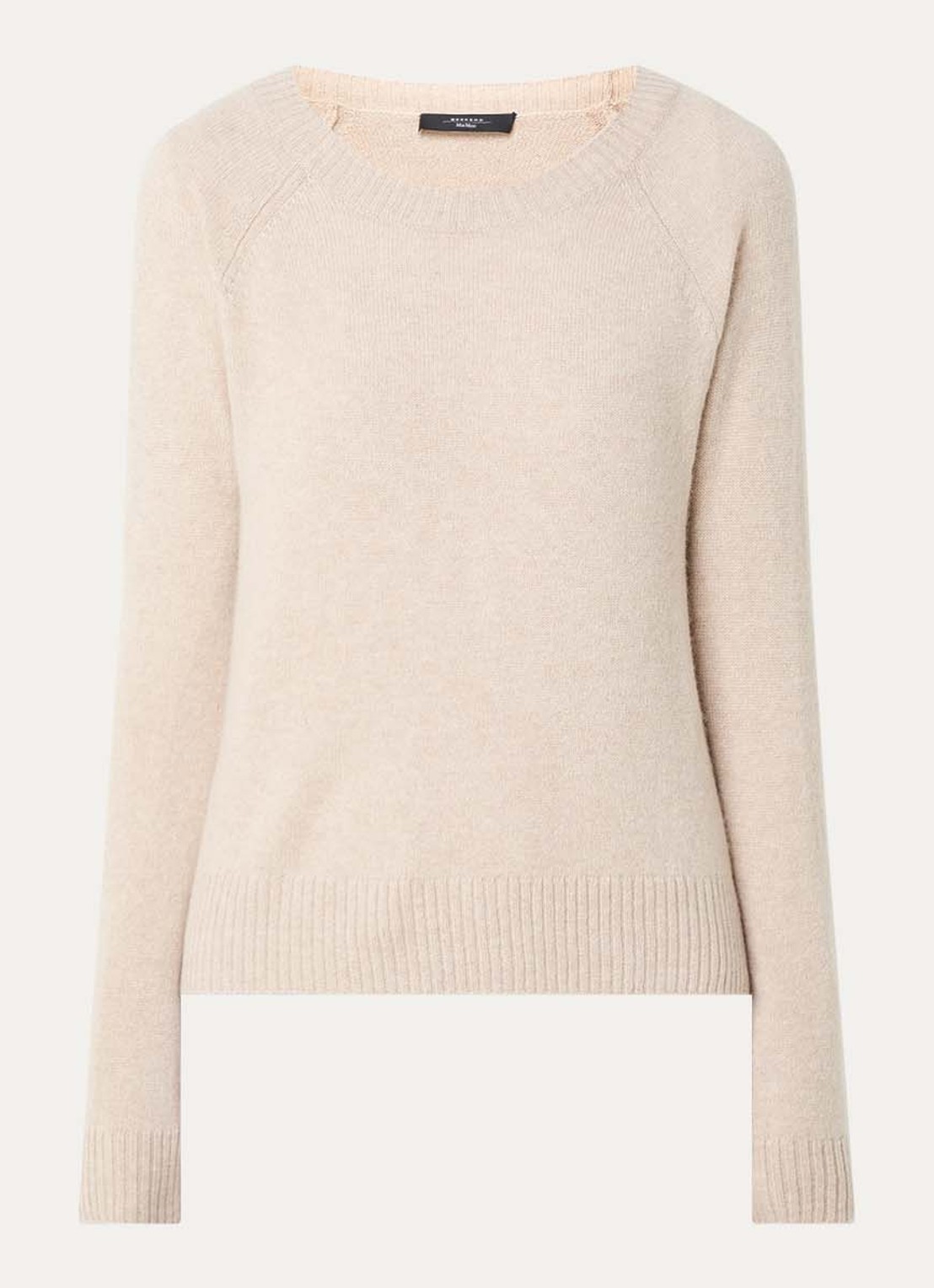 MaxMara Fijngebreide pullover van kasjmier - voorkant beige