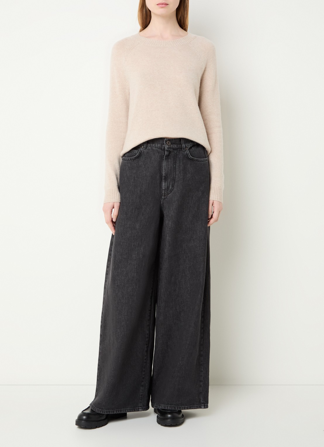 MaxMara Fijngebreide pullover van kasjmier - voorkant 2 beige