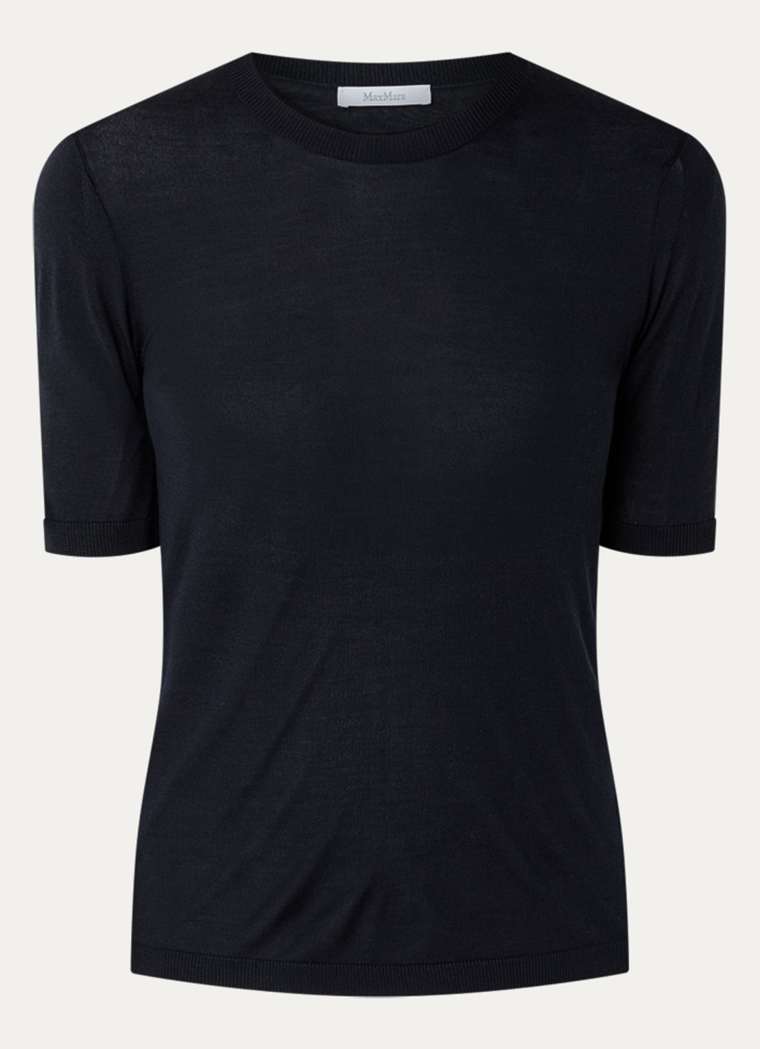 MaxMara Fijngebreide Top in kasjmierblend - voorkant donkerblauw