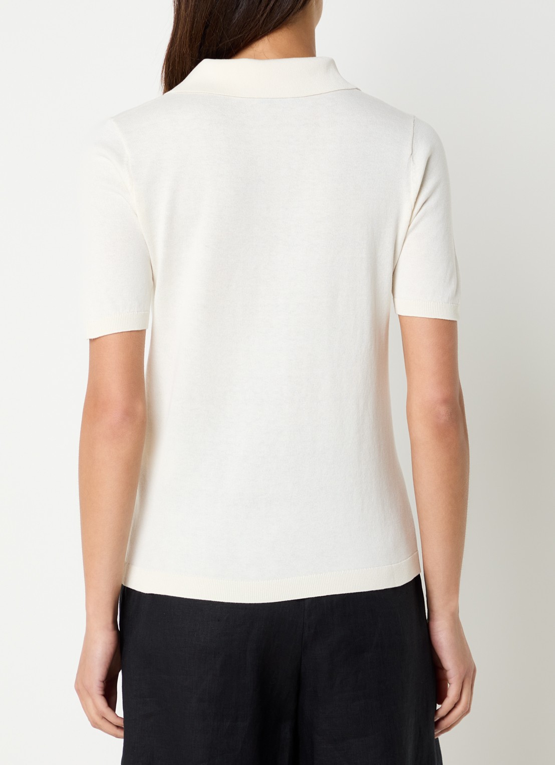 MaxMara Fijngebreide top in zijdeblend - achterkant 4 gebroken wit