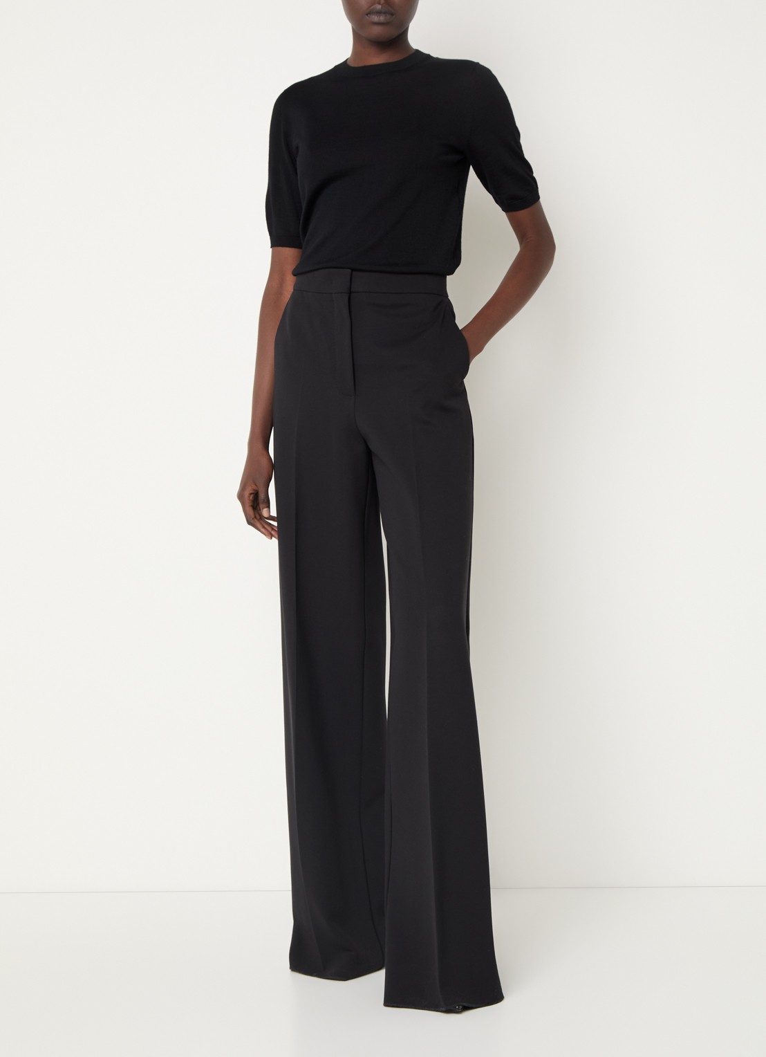 MaxMara Gerico fijngebreide top van wol  - voorkant 2 zwart