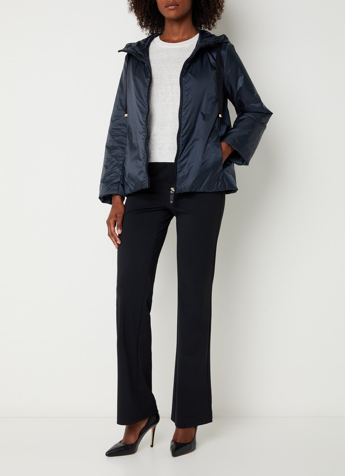 MaxMara Gewatteerde jack met steekzakken - voorkant 2 donkerblauw