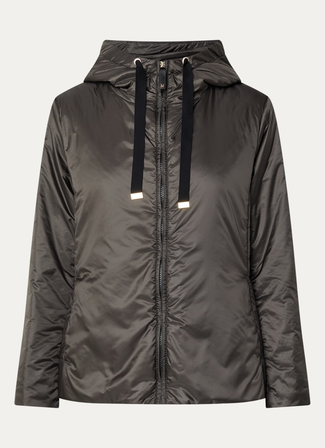 MaxMara Gewatteerde jack met steekzakken - voorkant olijfgroen