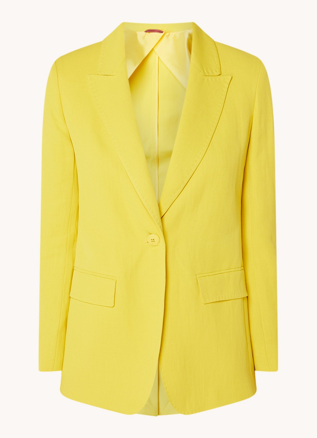 MaxMara Gitane blazer in linnenblend met klepzakken - voorkant 2 abrikoos