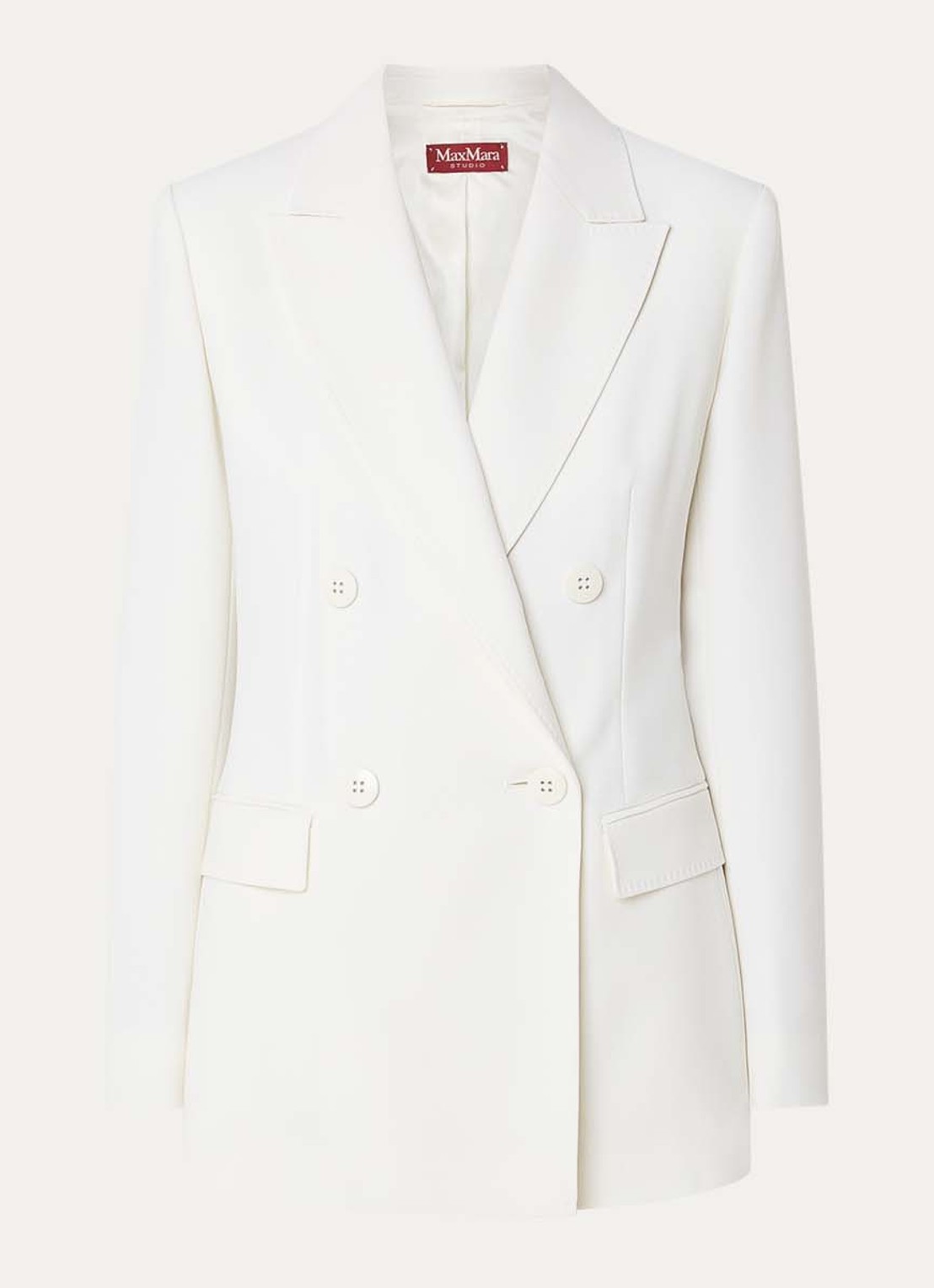MaxMara Grembo double-breasted blazer van scheerwol met klepzakken - voorkant wit