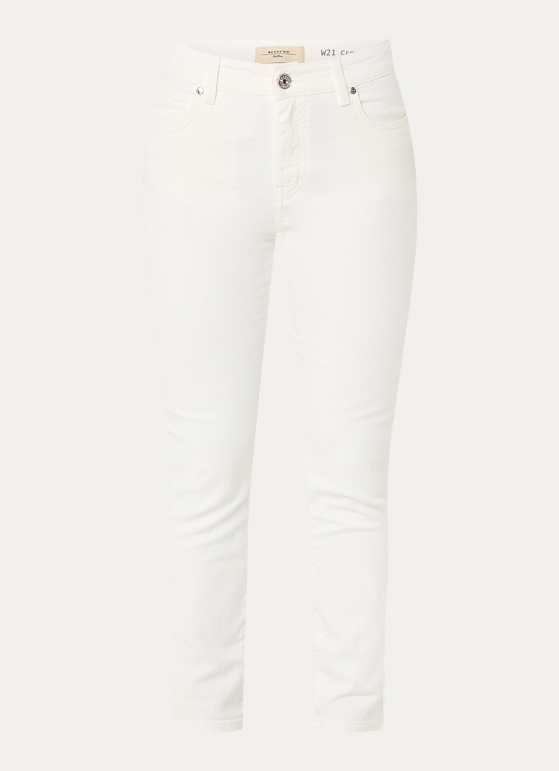 MaxMara High waist slim fit jeans met gekleurde wassing - voorkant 3 wit