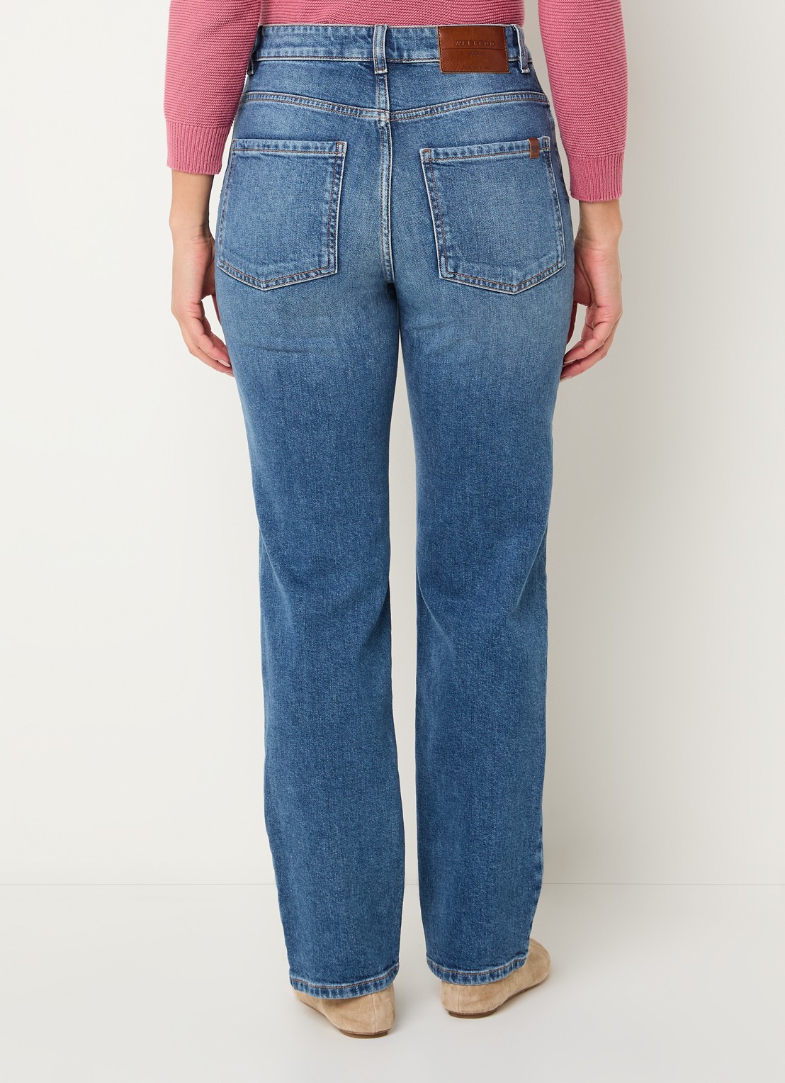 MaxMara High waist slim fit jeans met medium wassing - achterkant 5 indigo