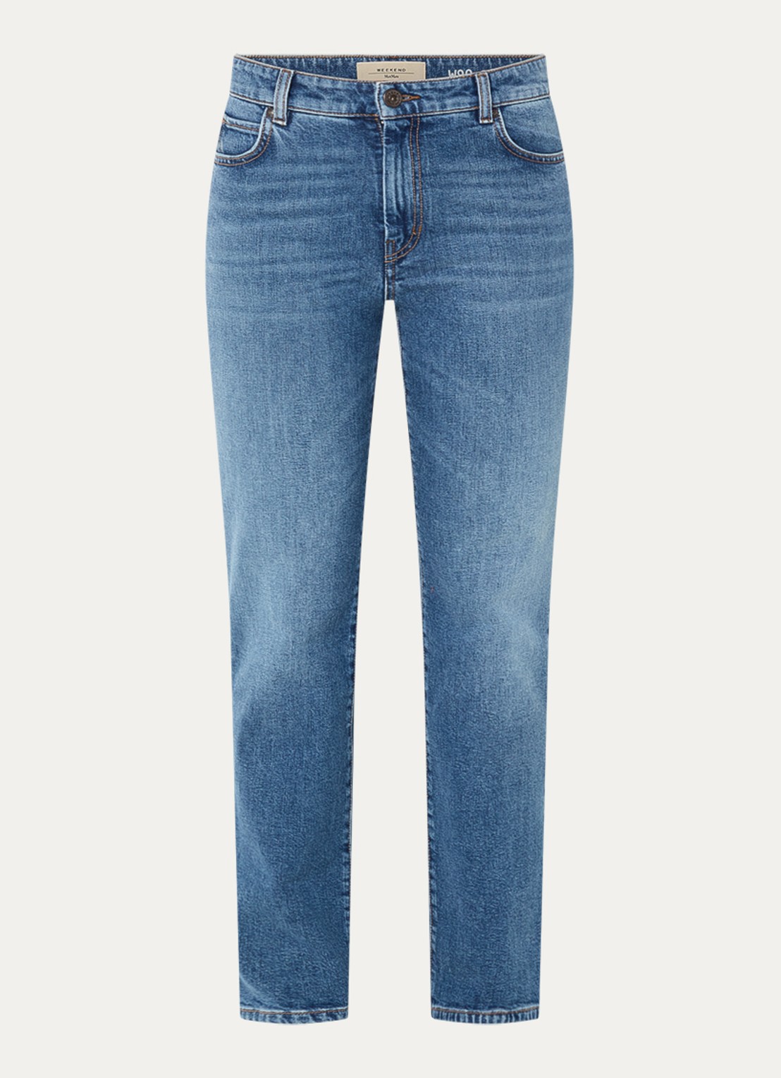 MaxMara High waist slim fit jeans met medium wassing - voorkant 3 indigo