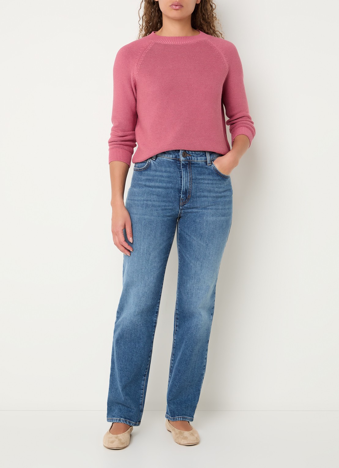 MaxMara High waist slim fit jeans met medium wassing - voorkant 4 indigo