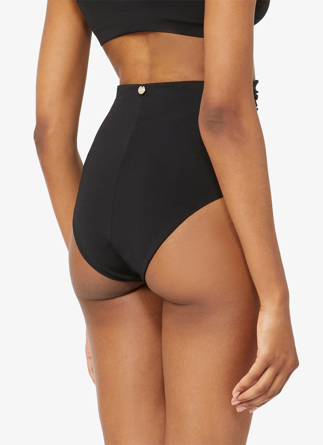 MaxMara High waisted bikinislip met plooien - achterkant zwart