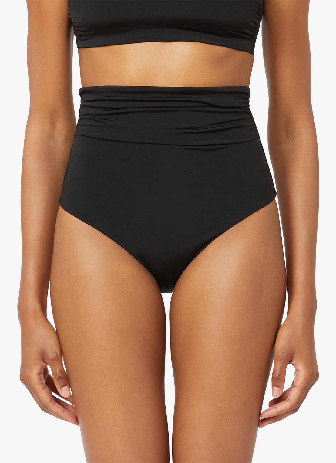 MaxMara High waisted bikinislip met plooien - detail 4 zwart
