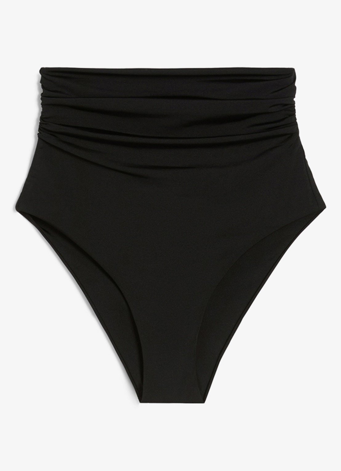 MaxMara High waisted bikinislip met plooien - voorkant 2 zwart