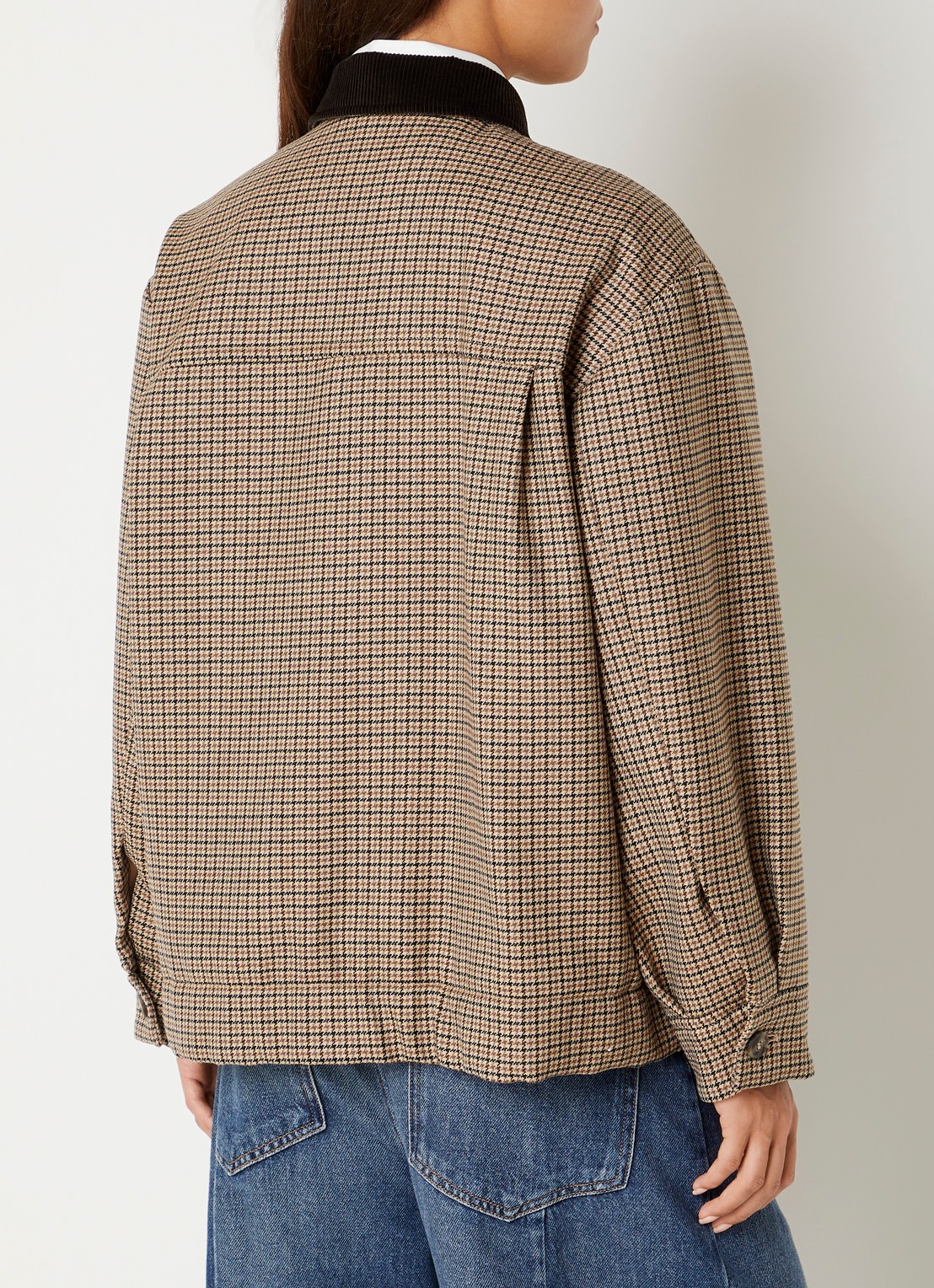 MaxMara Jack van scheerwol met pied-de-poule dessin - achterkant 4 beige