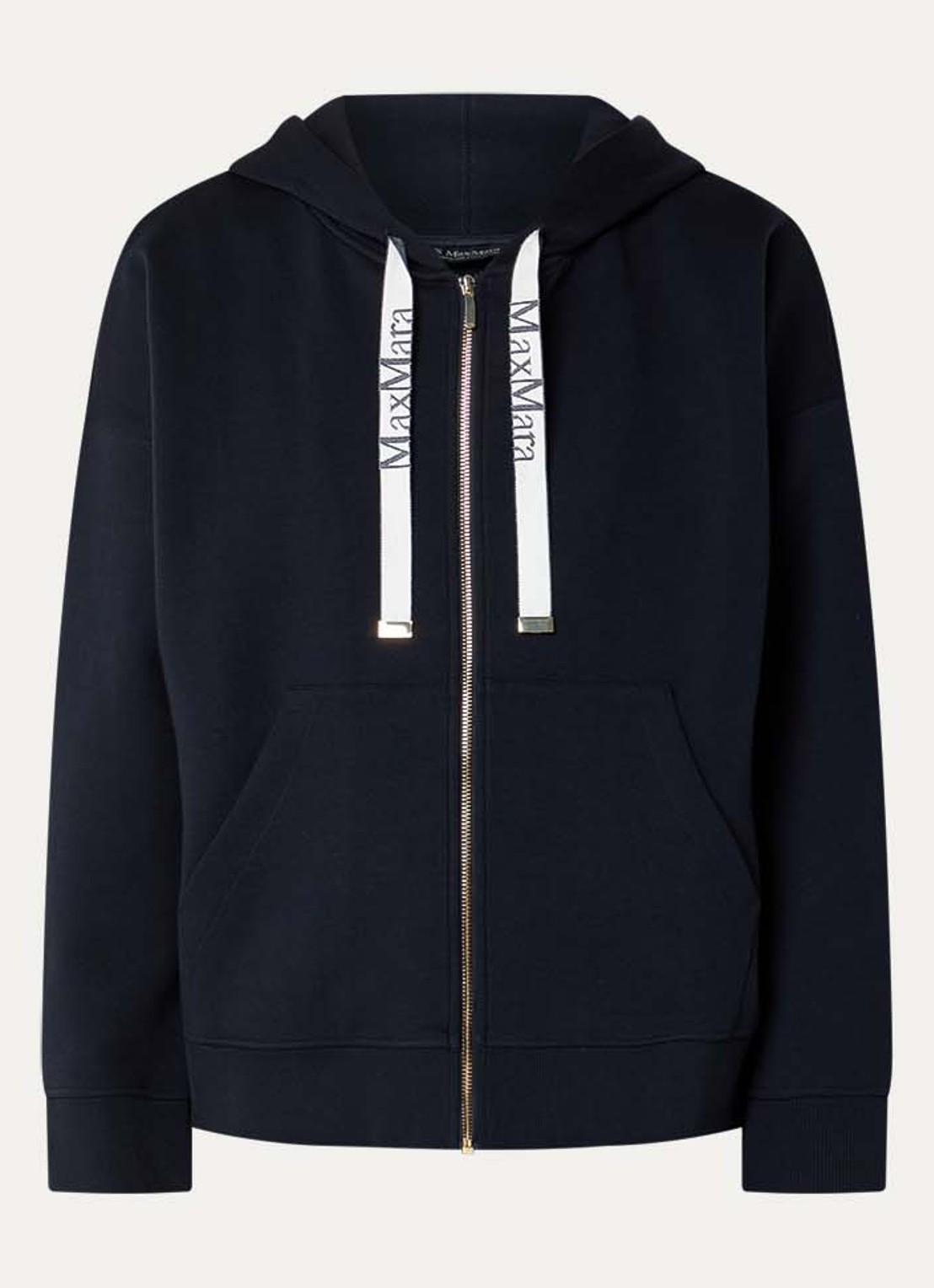 MaxMara Jour sweatvest met capuchon  - voorkant donkerblauw