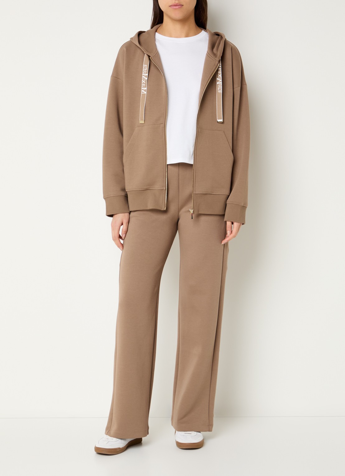 MaxMara Jour sweatvest met capuchon  - voorkant 4 camel