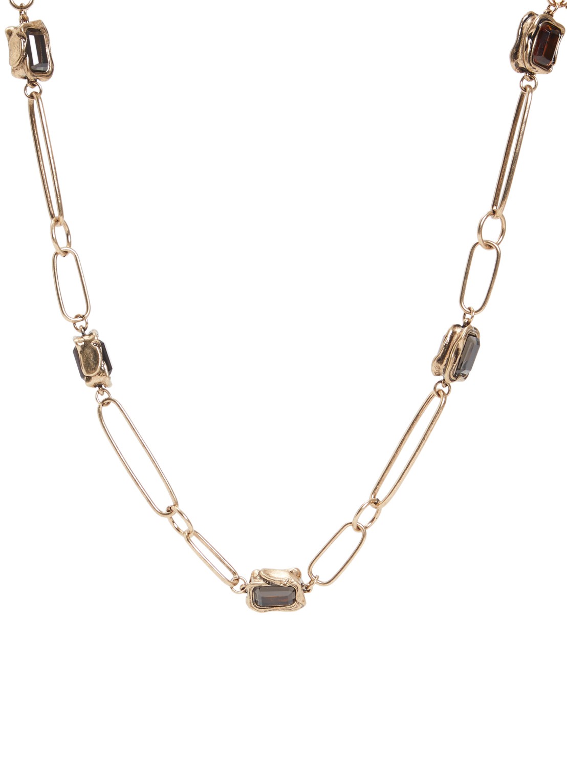 MaxMara Ketting met kristal - voorkant goud