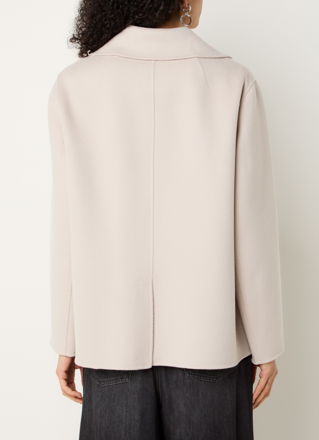 MaxMara Margot mantel van scheerwol met steekzakken - achterkant 4 beige
