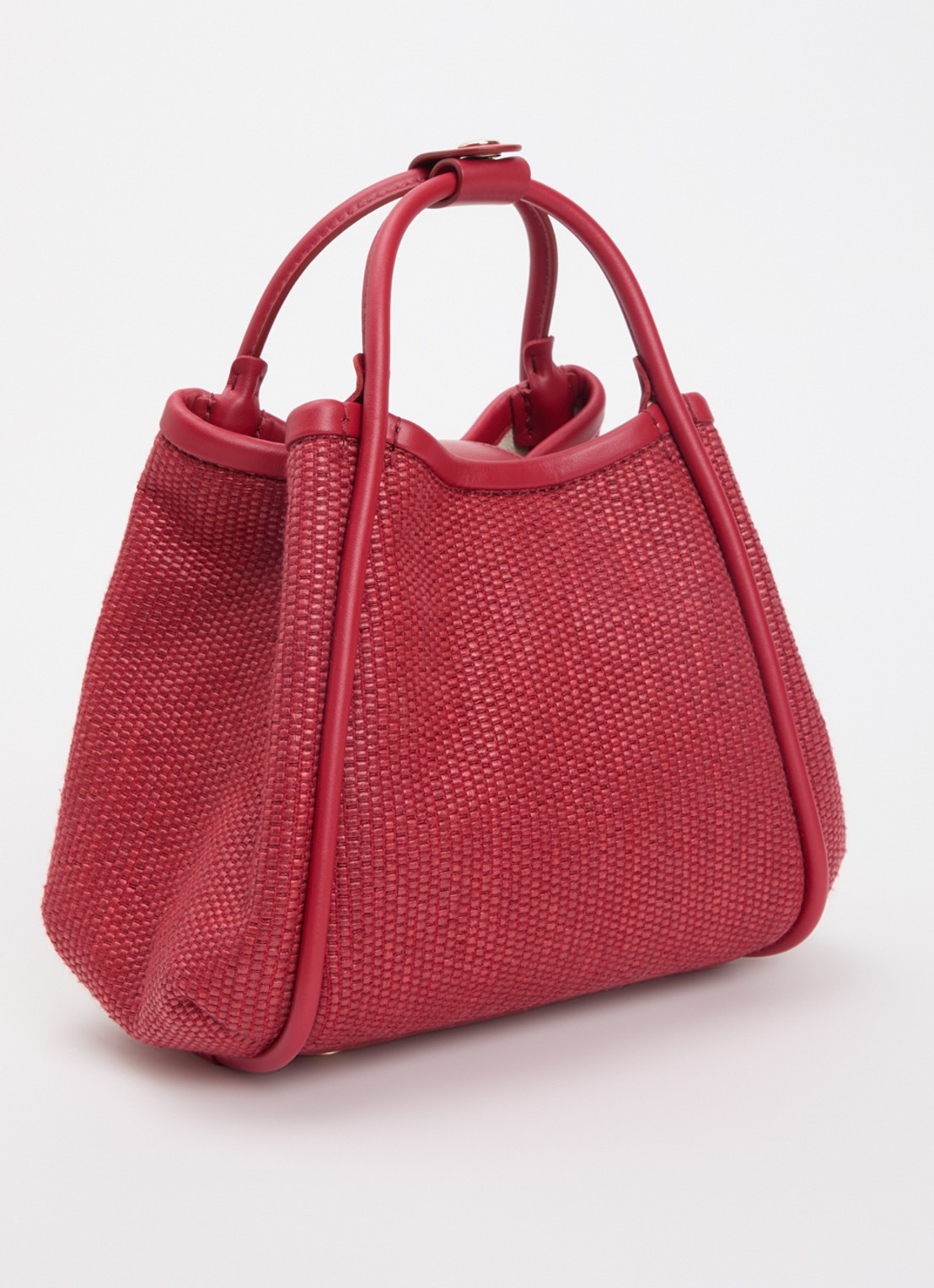 MaxMara Marine Extra Small handtas met details van leer en afneembare schouderriem - achterkant 2 cranberryrood