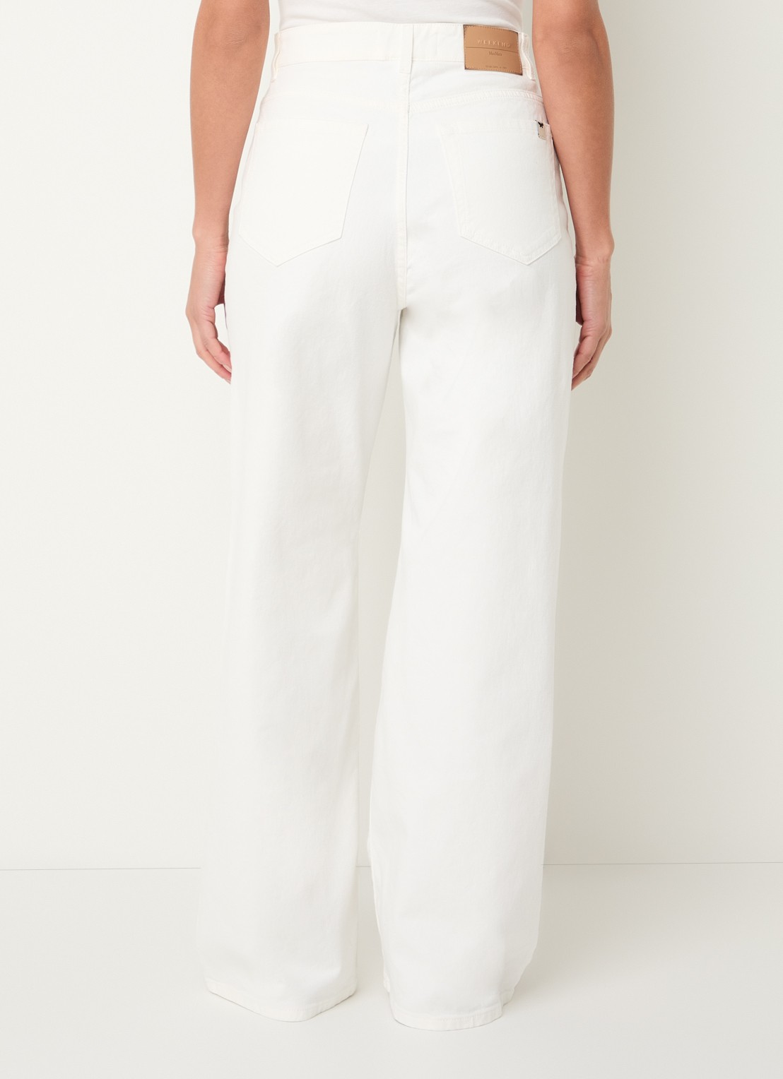 MaxMara Medina high waist straight leg jeans met gekleurde wassing - achterkant gebroken wit