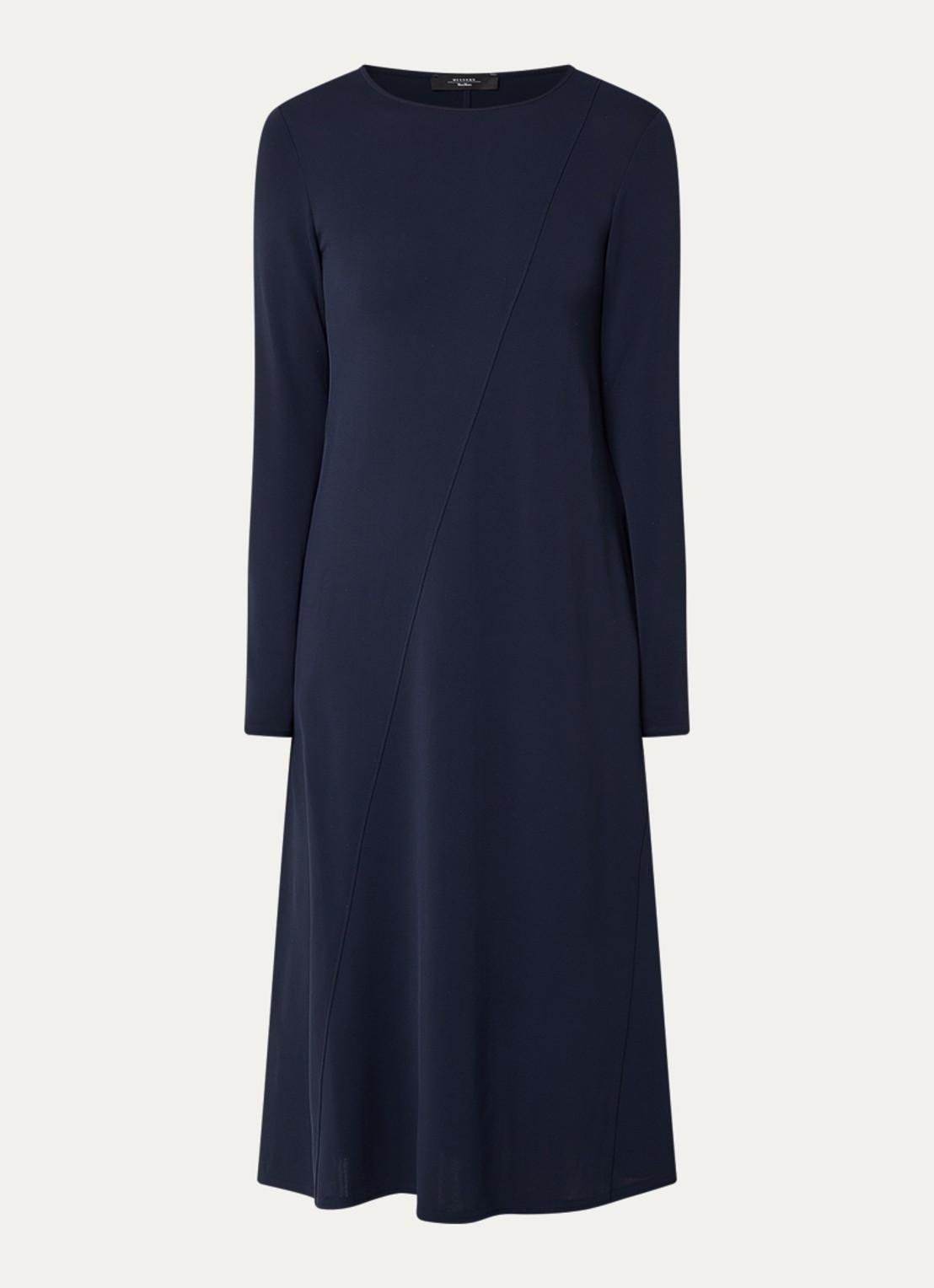 MaxMara Midi jurk met stretch - voorkant 3 donkerblauw