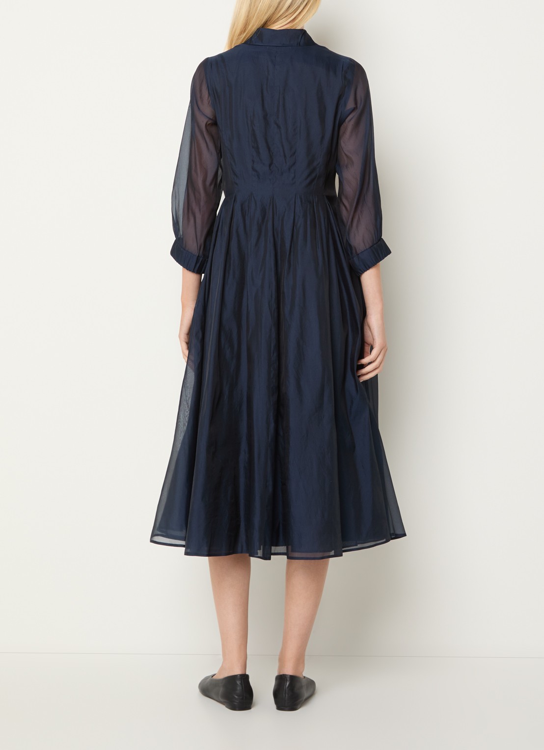 MaxMara Midi jurk van mesh - achterkant 3 donkerblauw