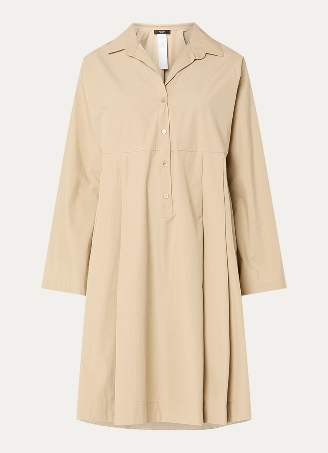 MaxMara Midi tuniekjurk met steekzakken - voorkant beige