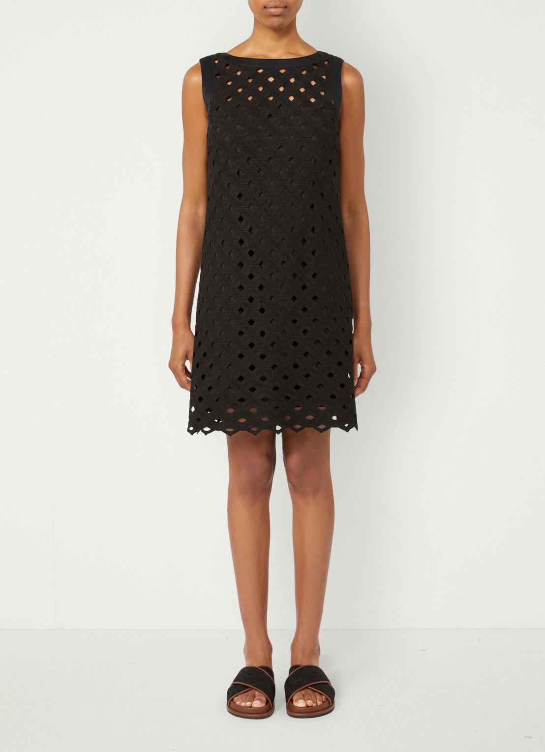 MaxMara Mini jurk met cut-out detail - detail zwart